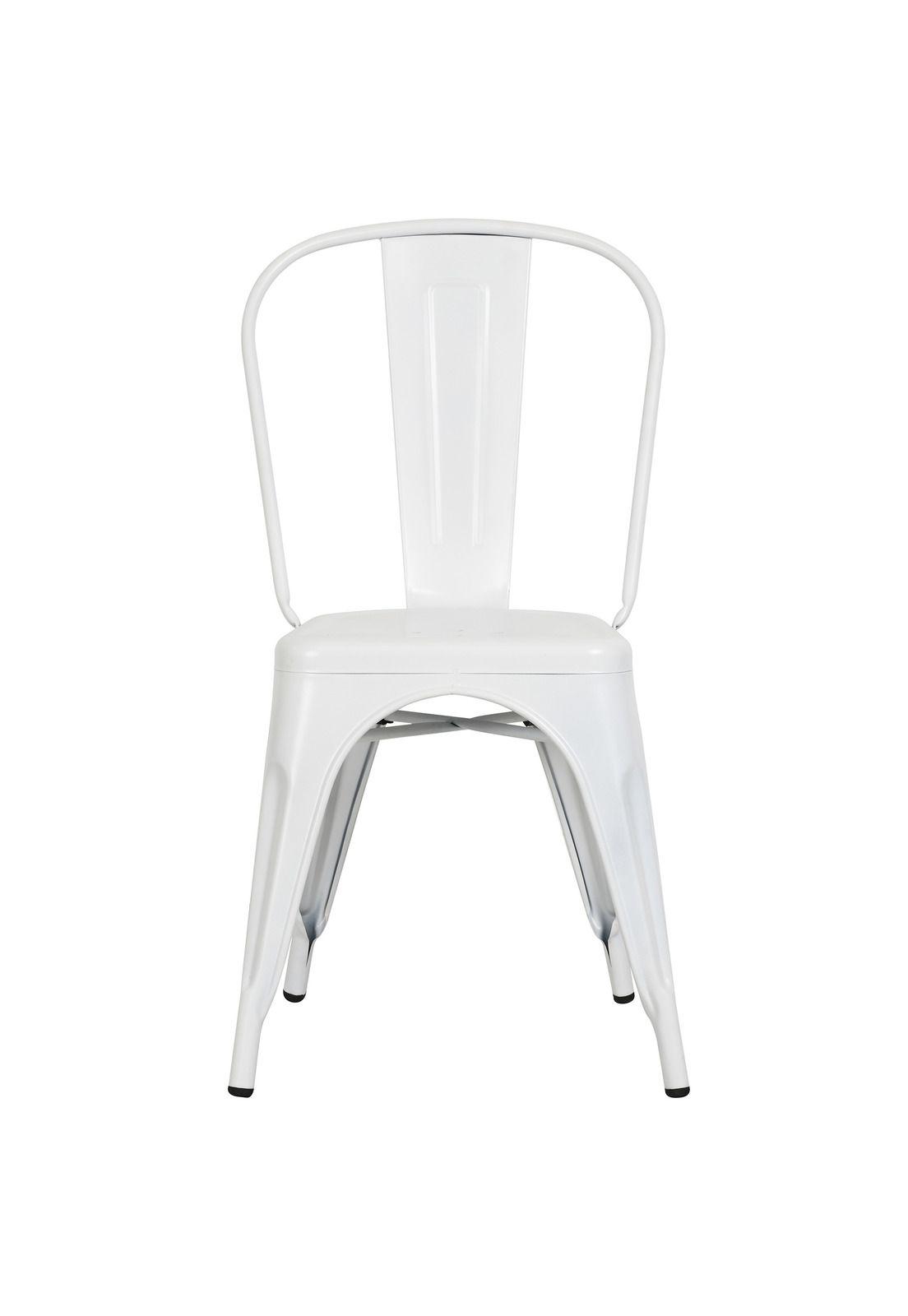 Set de 4 Sillas de Metal Diseño Tolix Empoli Blanca-3