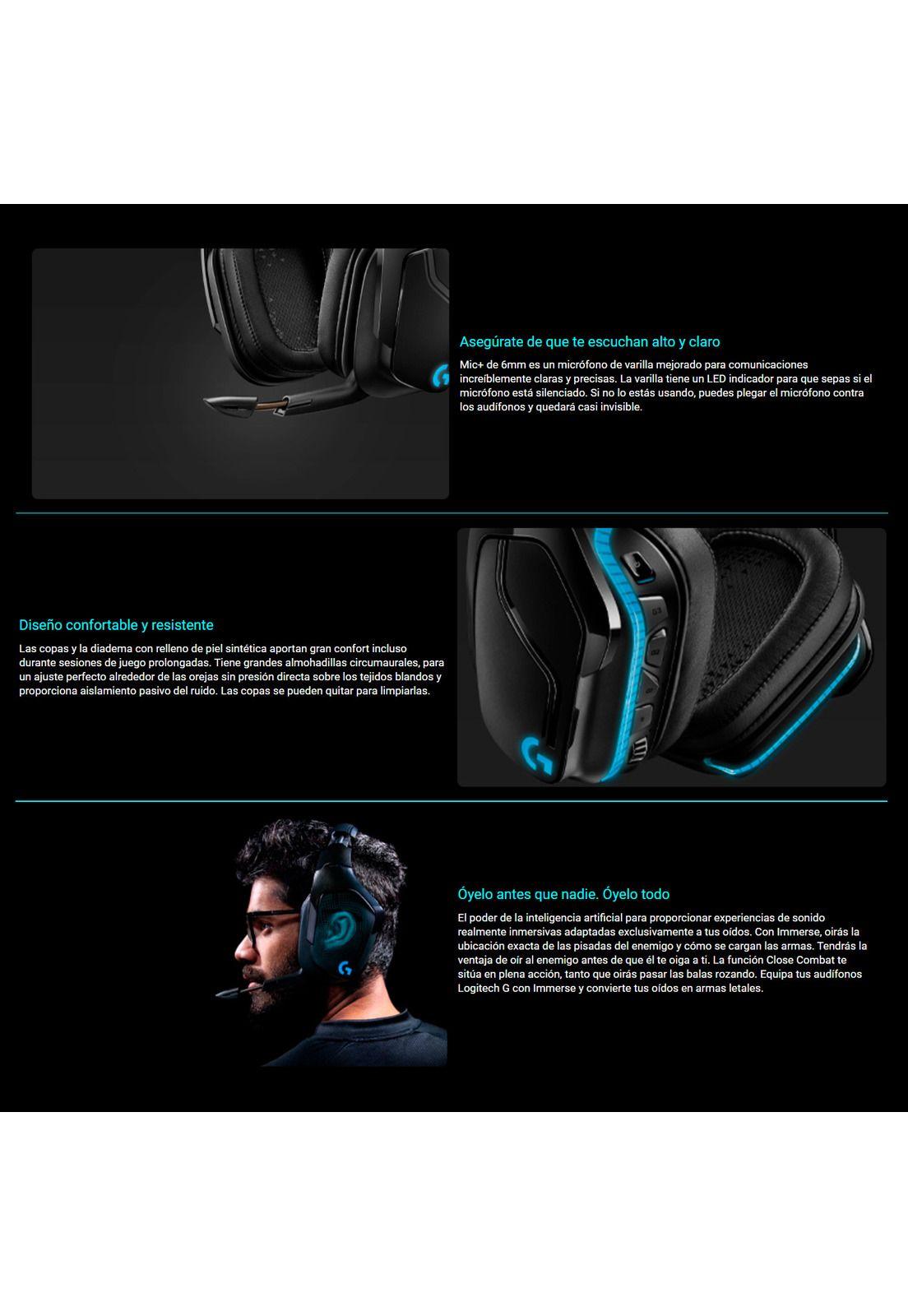 Audífonos Gamer Inalámbricos Logitech G935-4