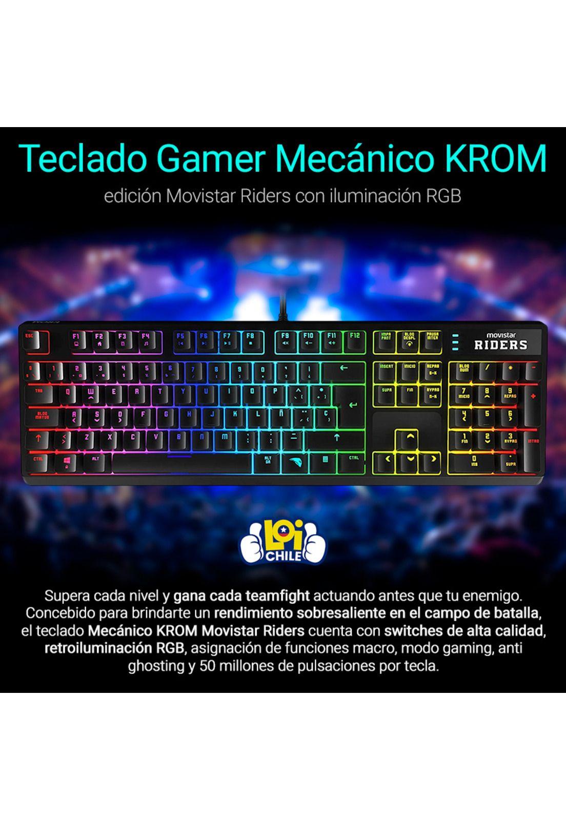 Teclado Gamer Mecanico Krom Movistar Riders RGB-1