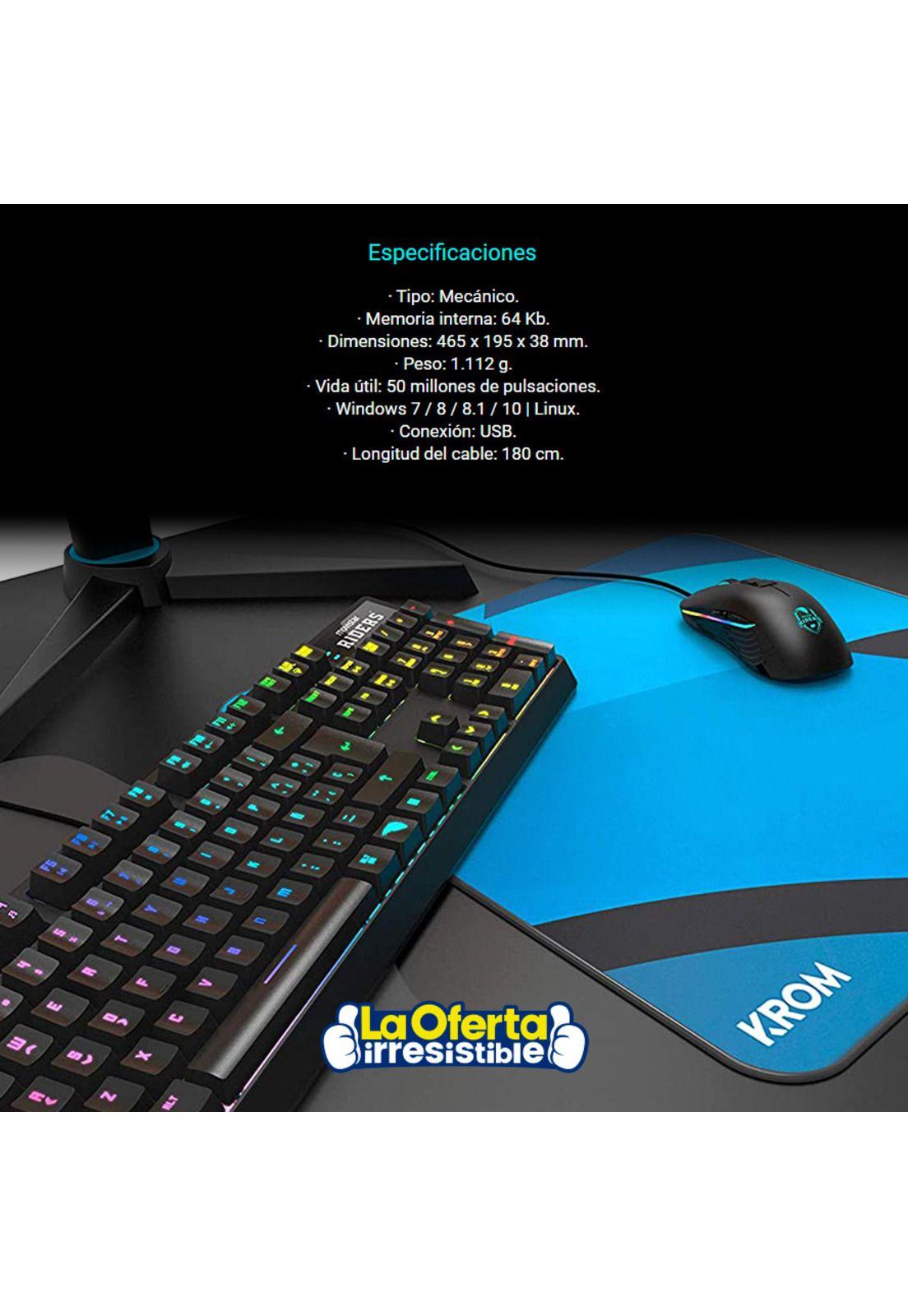Teclado Gamer Mecanico Krom Movistar Riders RGB-3