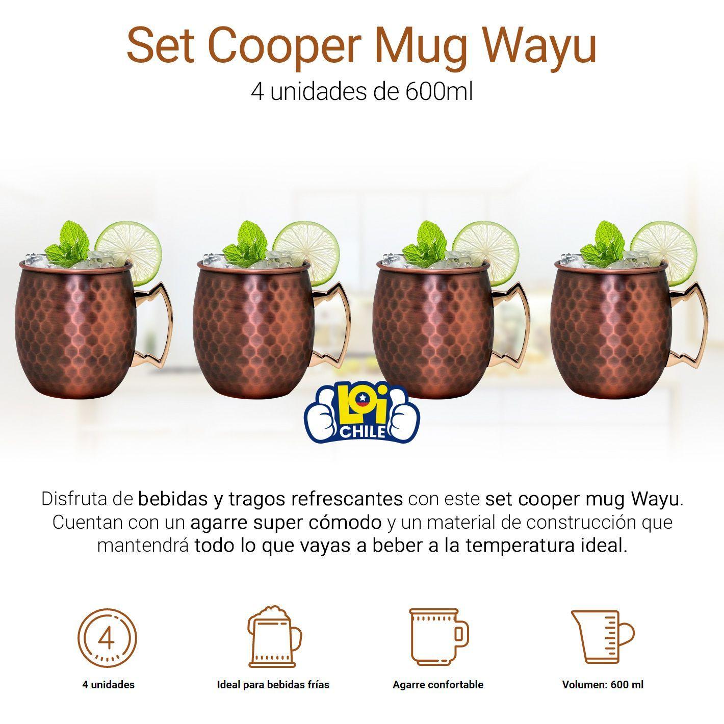 Set De 4 Mugs De Cobre Wayu-1
