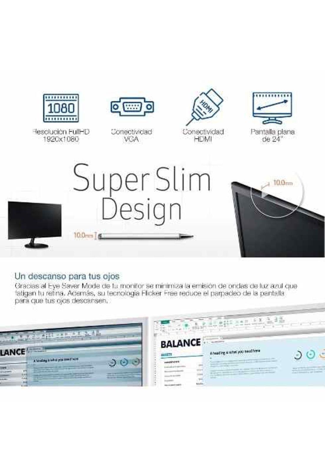 Monitor Samsung Full Hd 24' Plano Super Slim Loi Chile-2