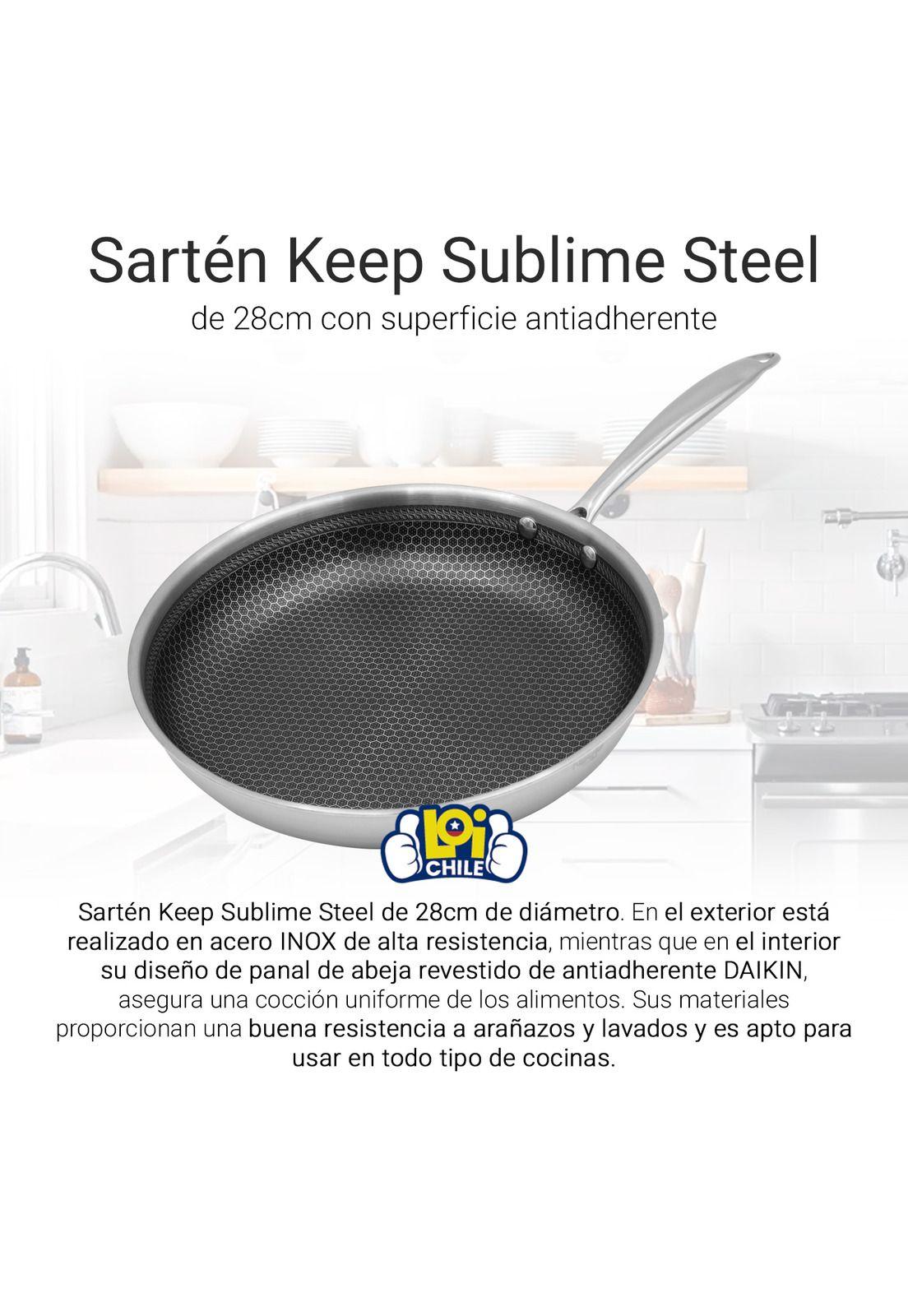 Sartén Antiadherente Keep Acero Inoxidable Cocina 28cm-1