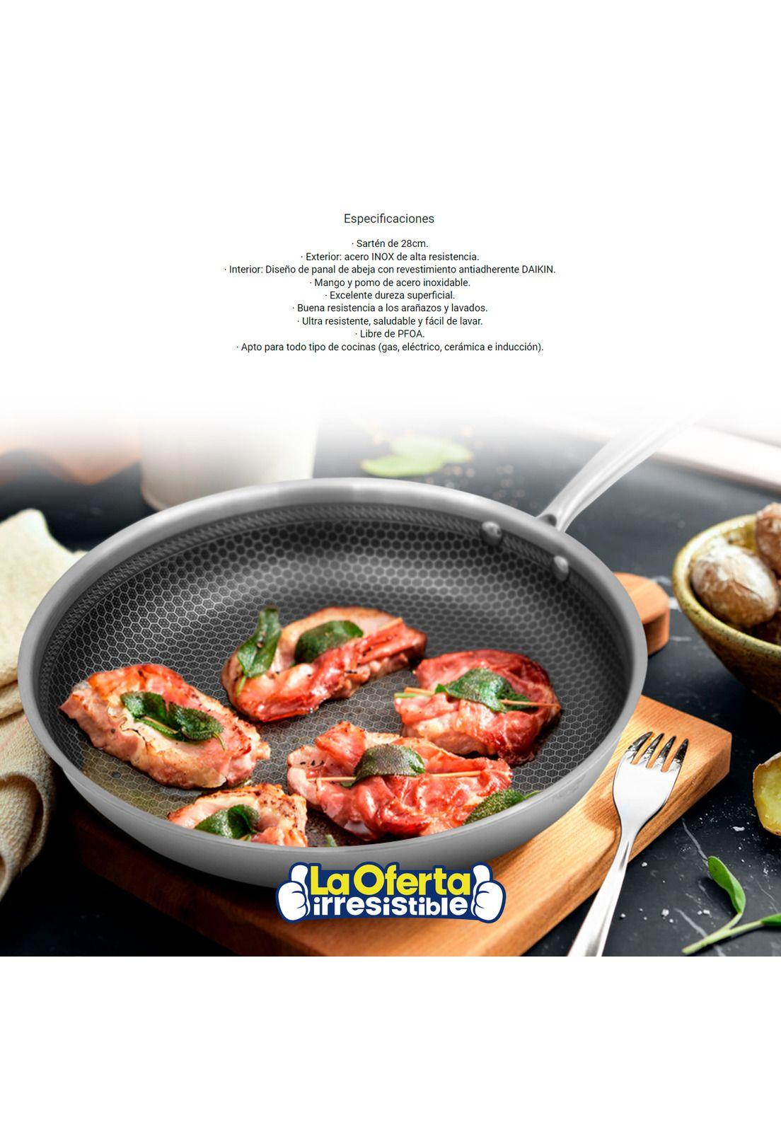 Sartén Antiadherente Keep Acero Inoxidable Cocina 28cm-2