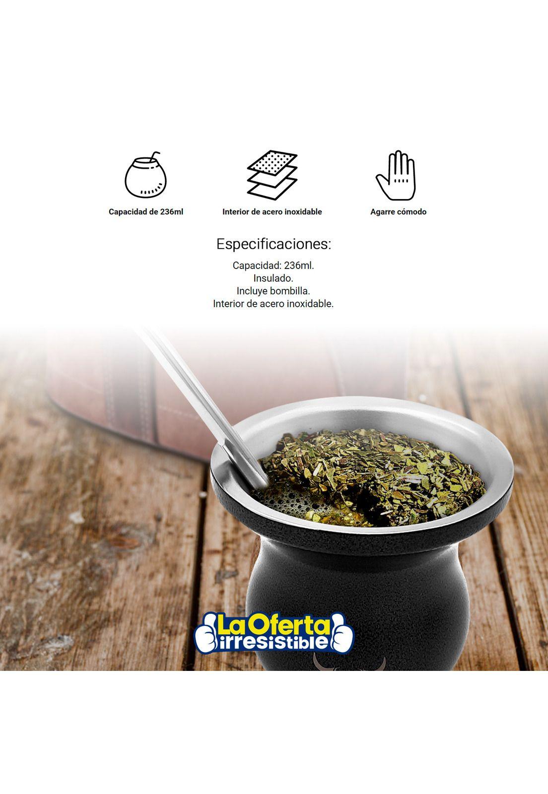 Set Mate Insulado + Bombilla Acero Inoxidable Wayu 236ml-2