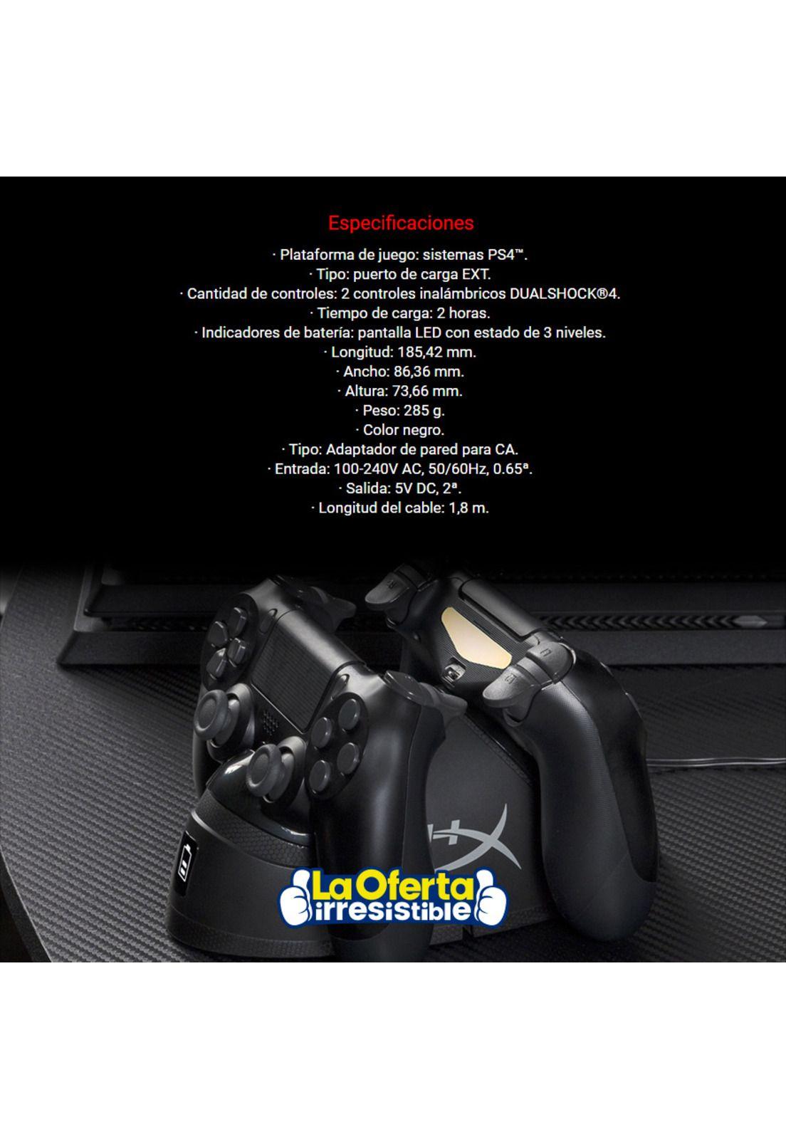 Cargador Hyperx Chargeplay Duo para controles PS4-4