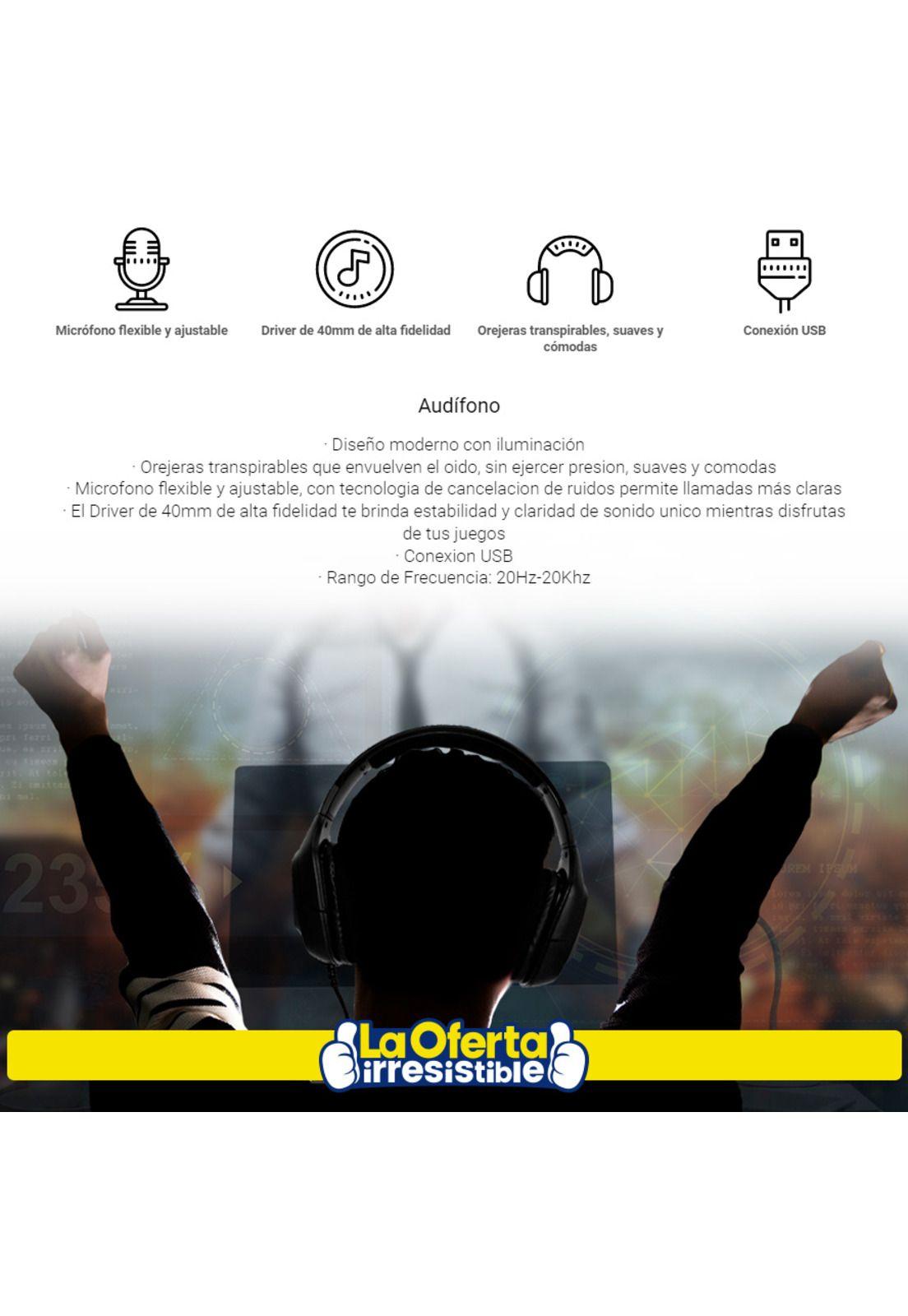 Audífonos Gamer HP H220GS Sonido 7.1 USB-2