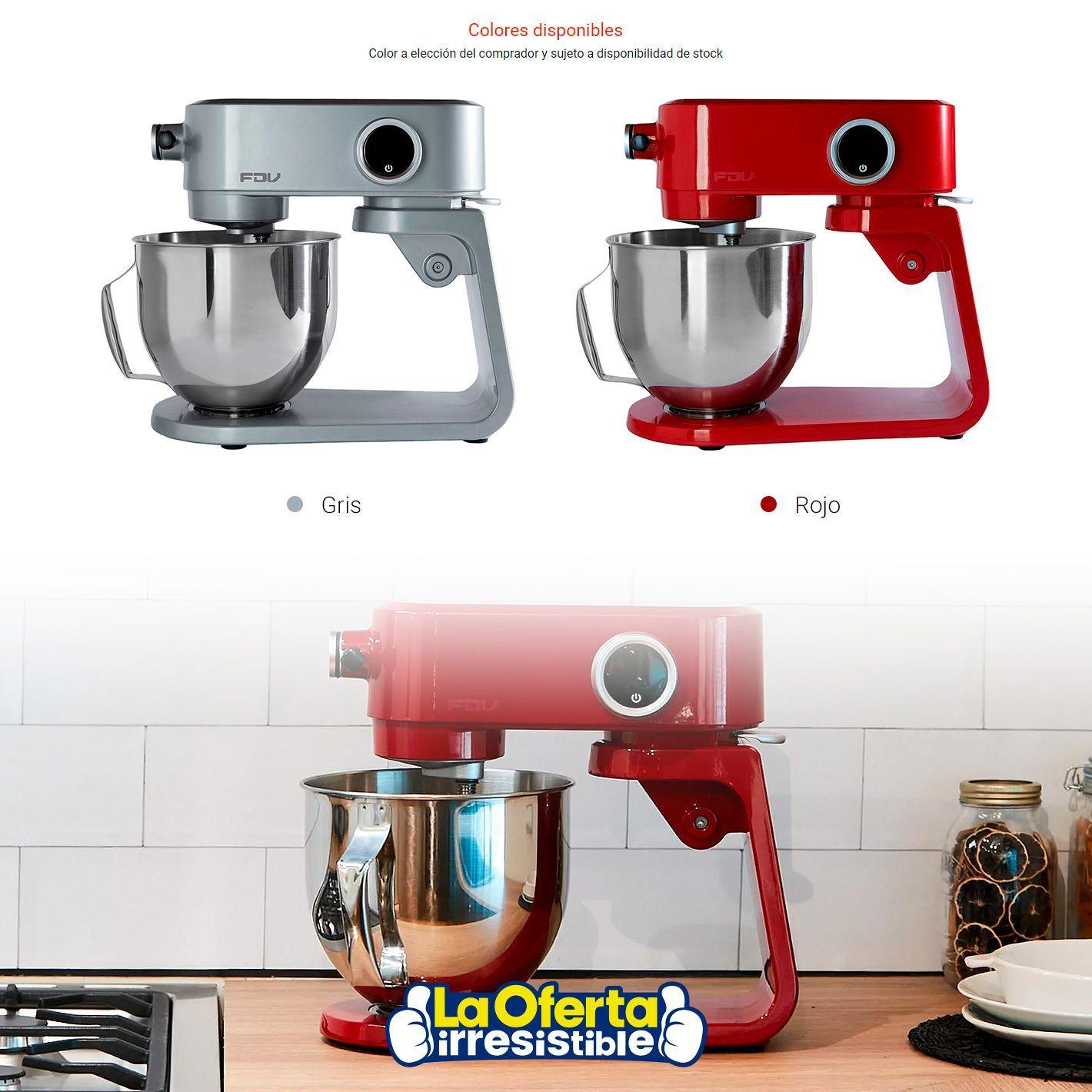 Batidora de Pie FDV Aura Roja 800w 8 Velocidades y Panel LCD-2