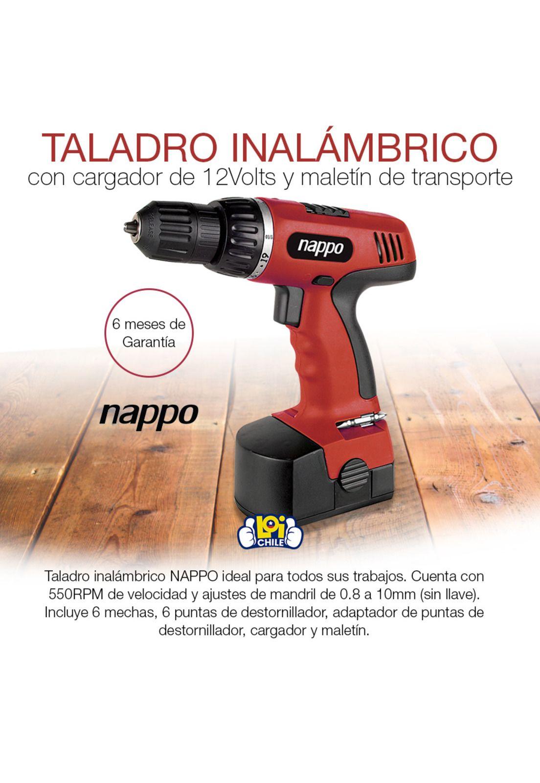 Taladro Desatornillador Inalámbrico Nappo 12v Con Accesorios-1