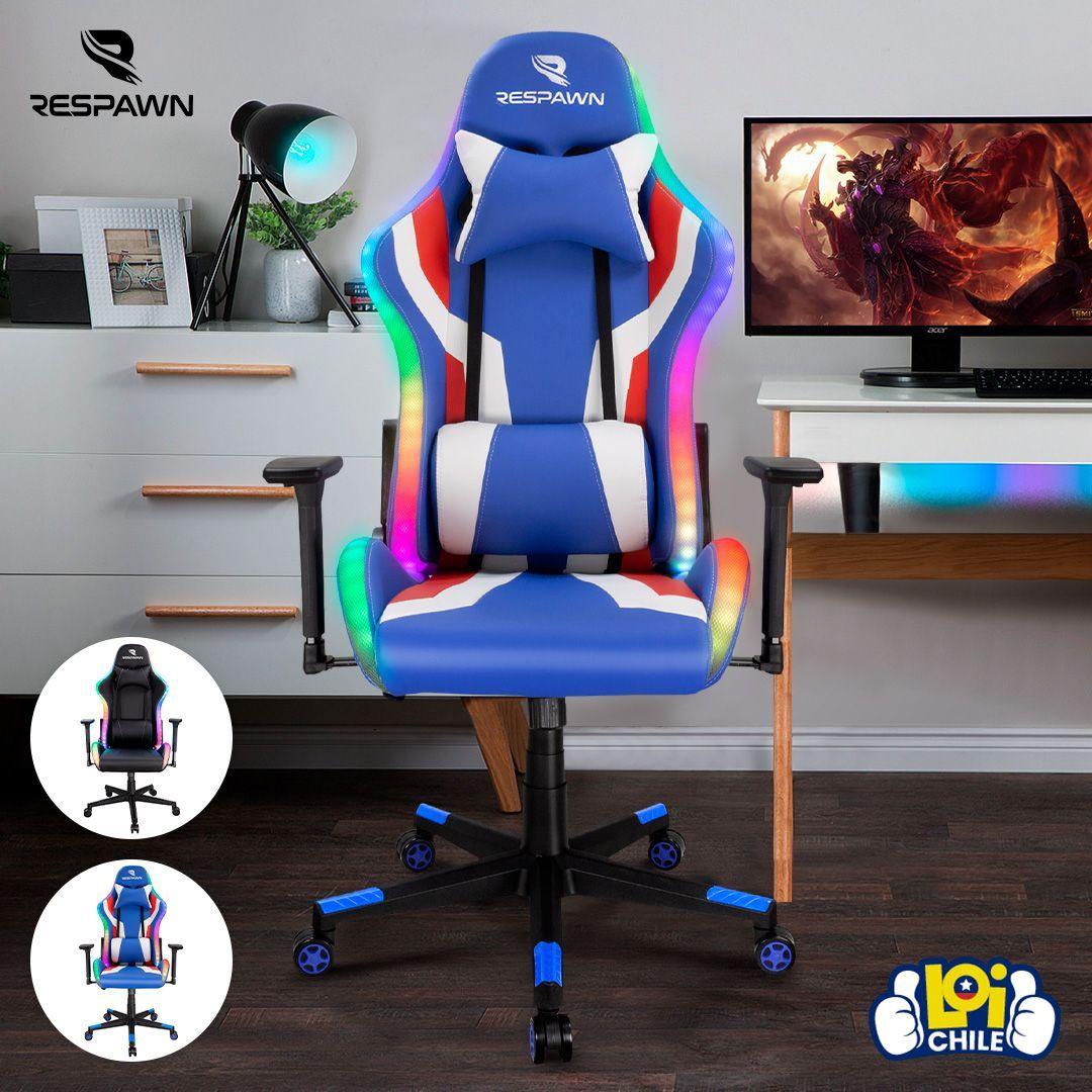 Silla Gamer Respawn 700 Pro RGB Azul Ergonómica Reclinable-3