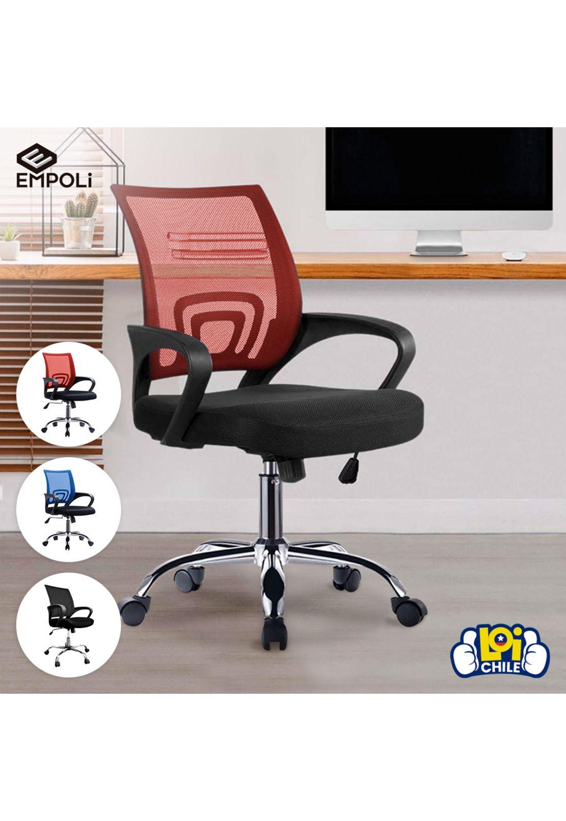 Silla de Escritorio Oficina Empoli Ejecutiva Ergonómica Rojo-4