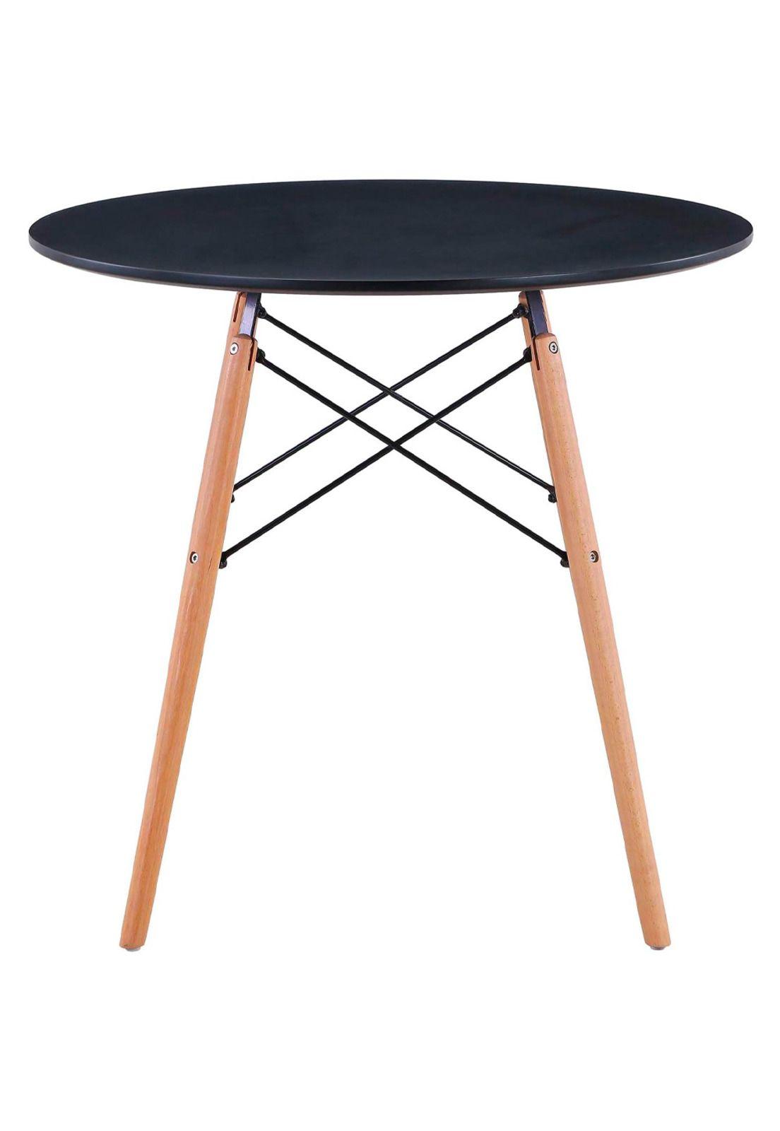 Mesa Redonda Eames Empoli 80cm Diámetro Marco Acero Negra-1