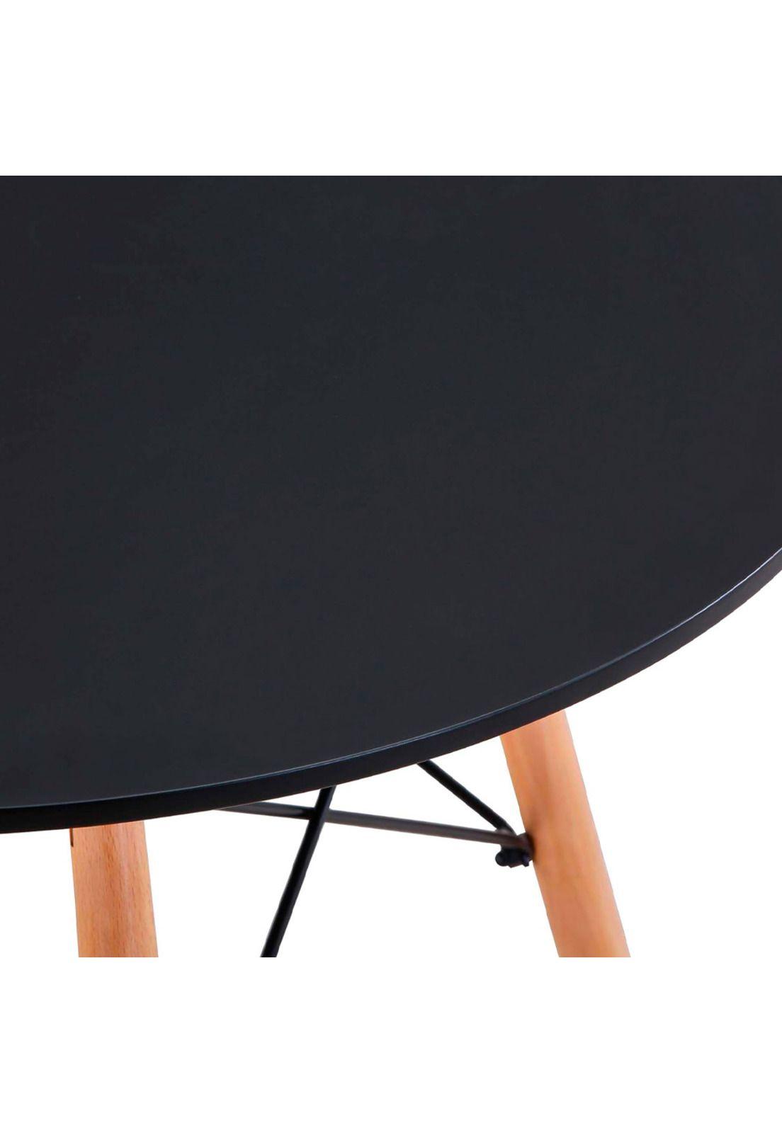 Mesa Redonda Eames Empoli 80cm Diámetro Marco Acero Negra-2