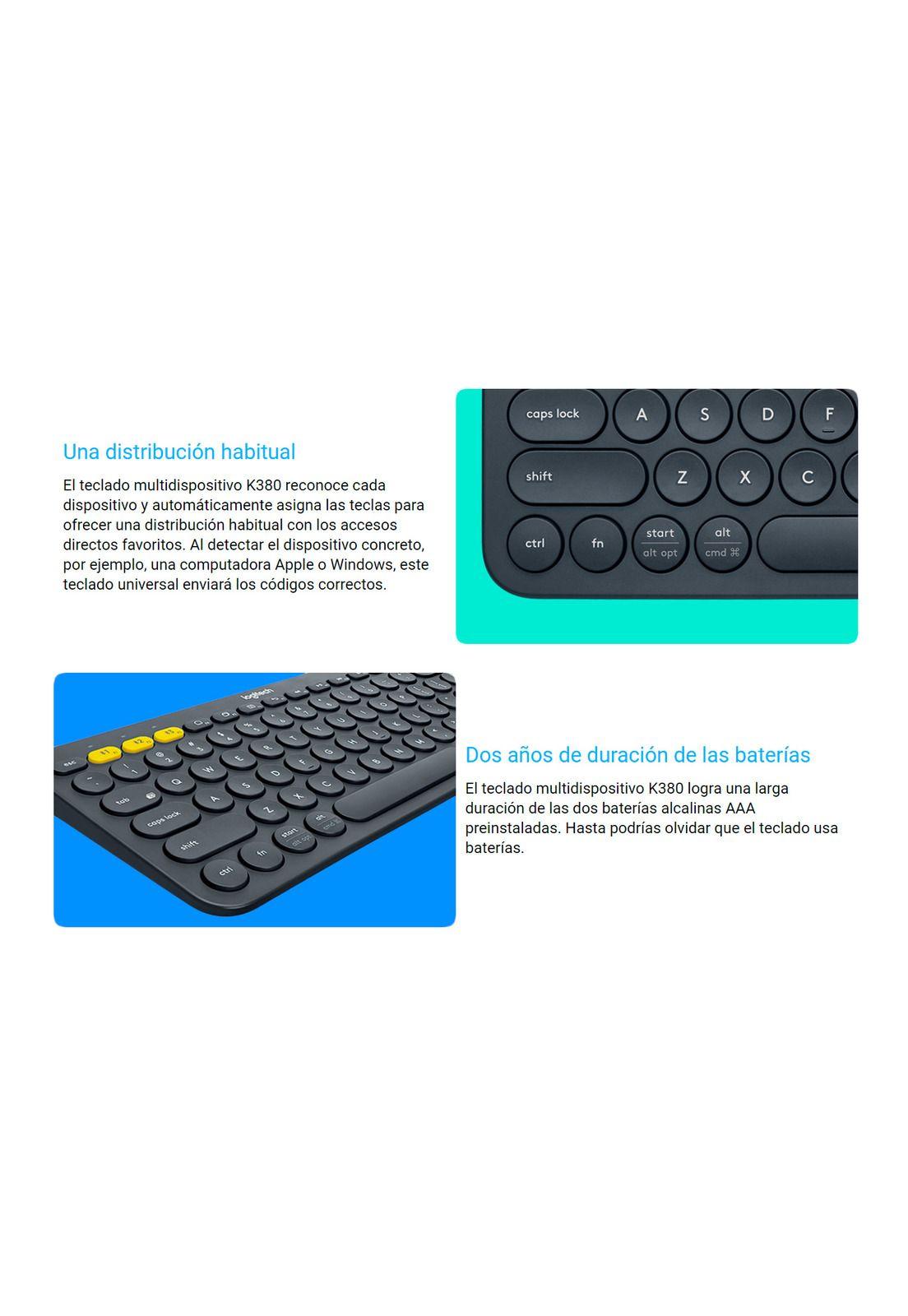 Teclado Inalámbrico Logitech K380 Bluetooth Multidispositivo-3
