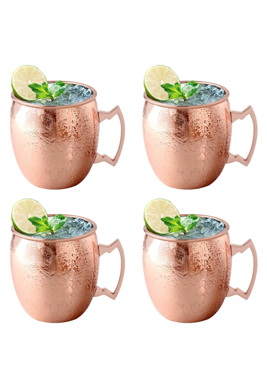 Set de 4 Mugs de Cobre Shine Coctel 600ml Wayu-0
