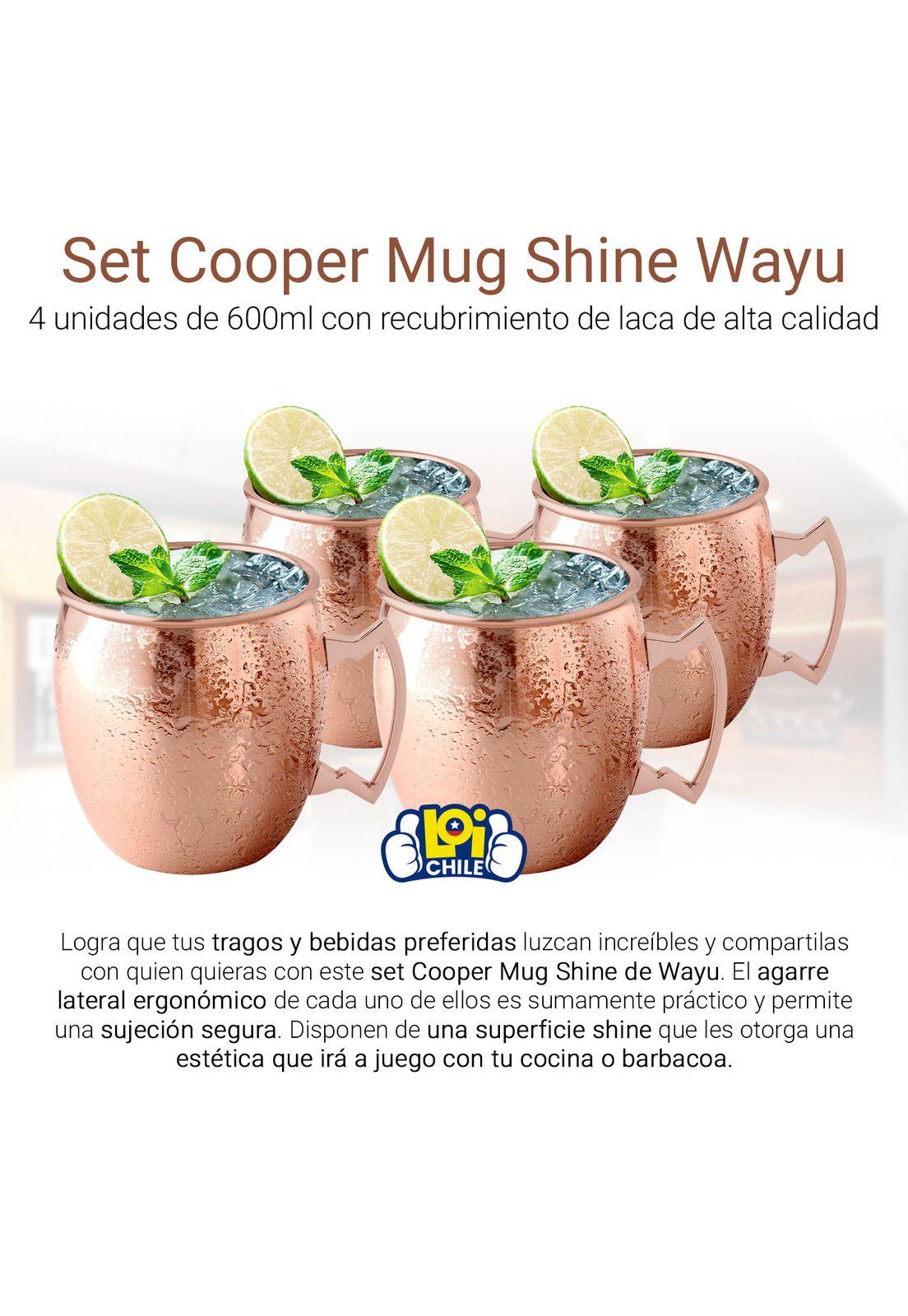 Set de 4 Mugs de Cobre Shine Coctel 600ml Wayu-1