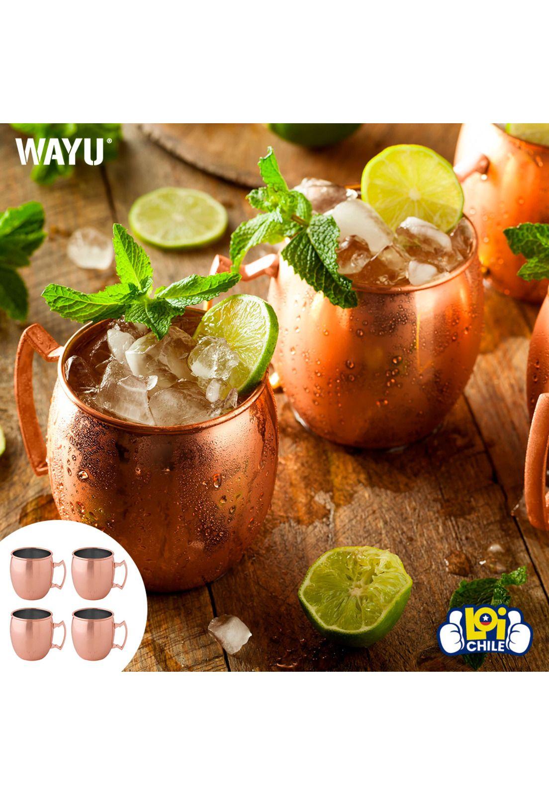 Set de 4 Mugs de Cobre Shine Coctel 600ml Wayu-3