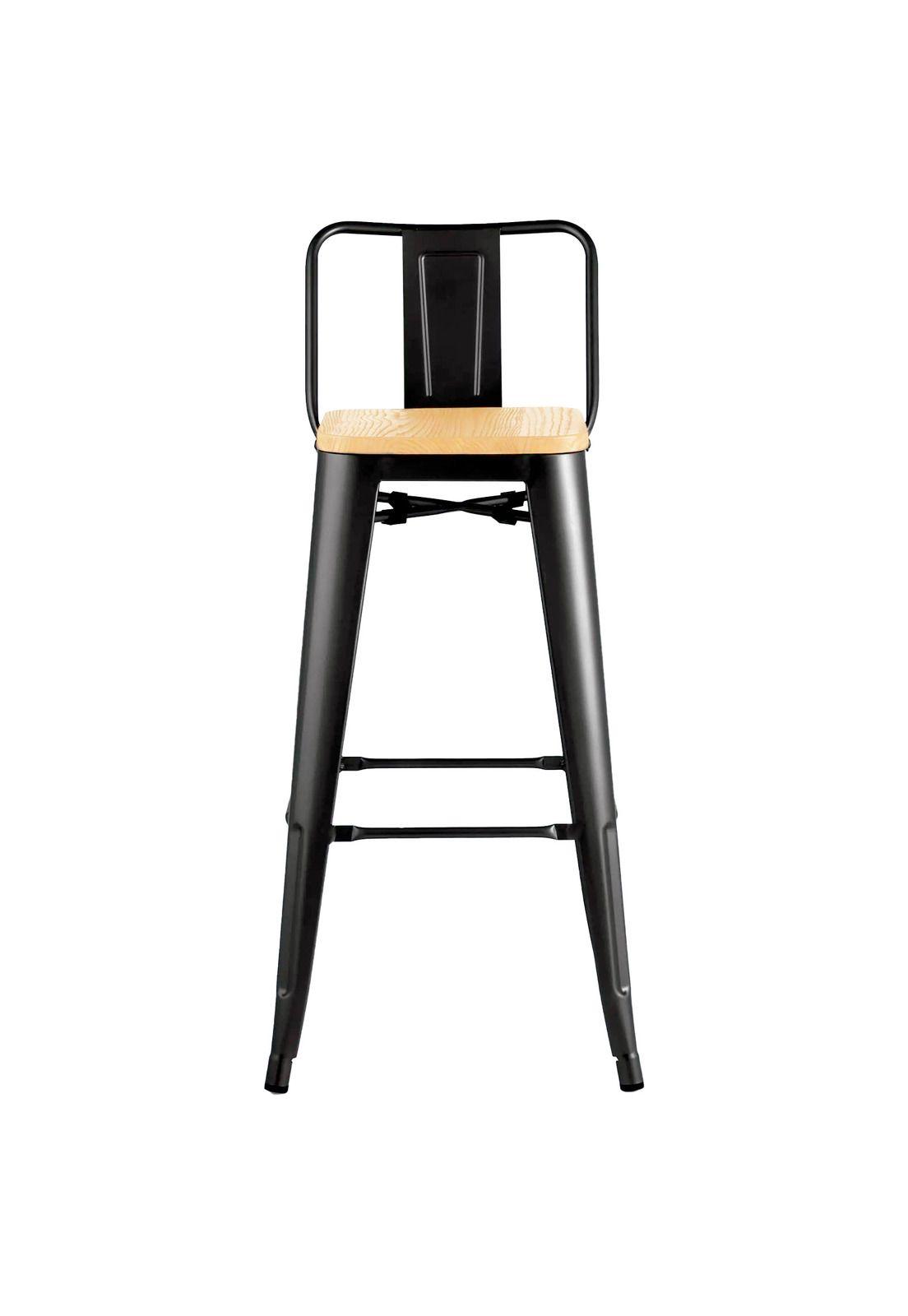 Pack 3 Sillas Piso Bar Taburete Metal y Madera-2