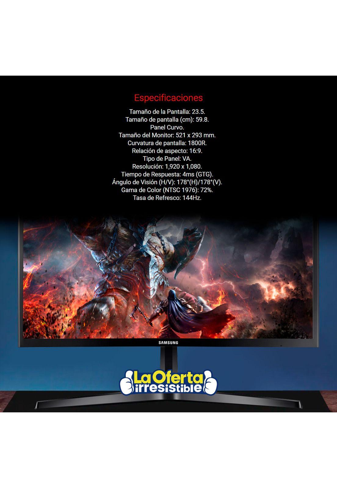 Monitor Gamer Samsung Curvo 23.5' 144Hz-4