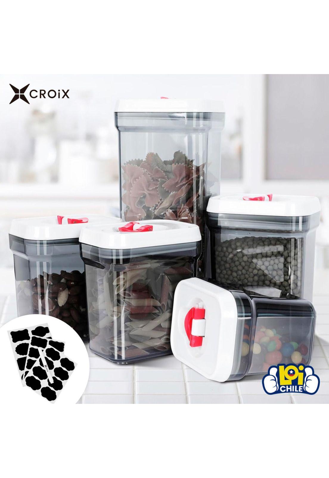 Set de 5 Recipientes Herméticos CROiX Apilables + Etiquetas-6