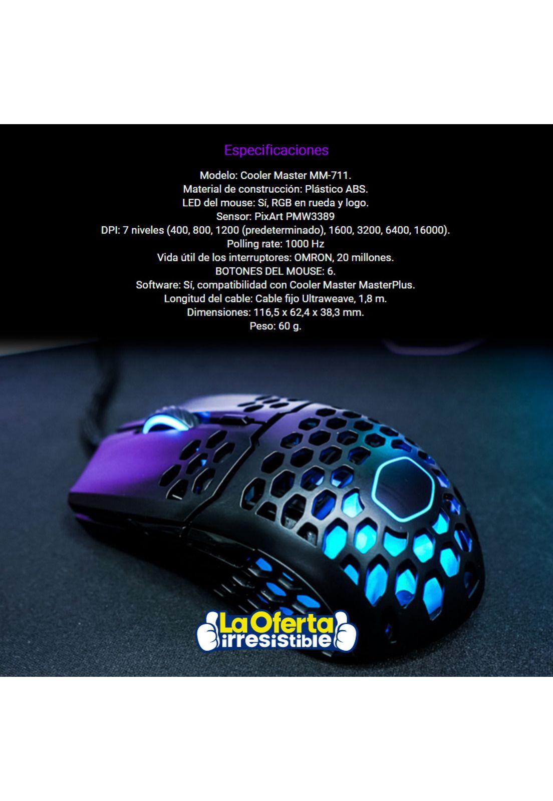 Mouse Gamer Cooler Master MM711 16000DPI RGB-4