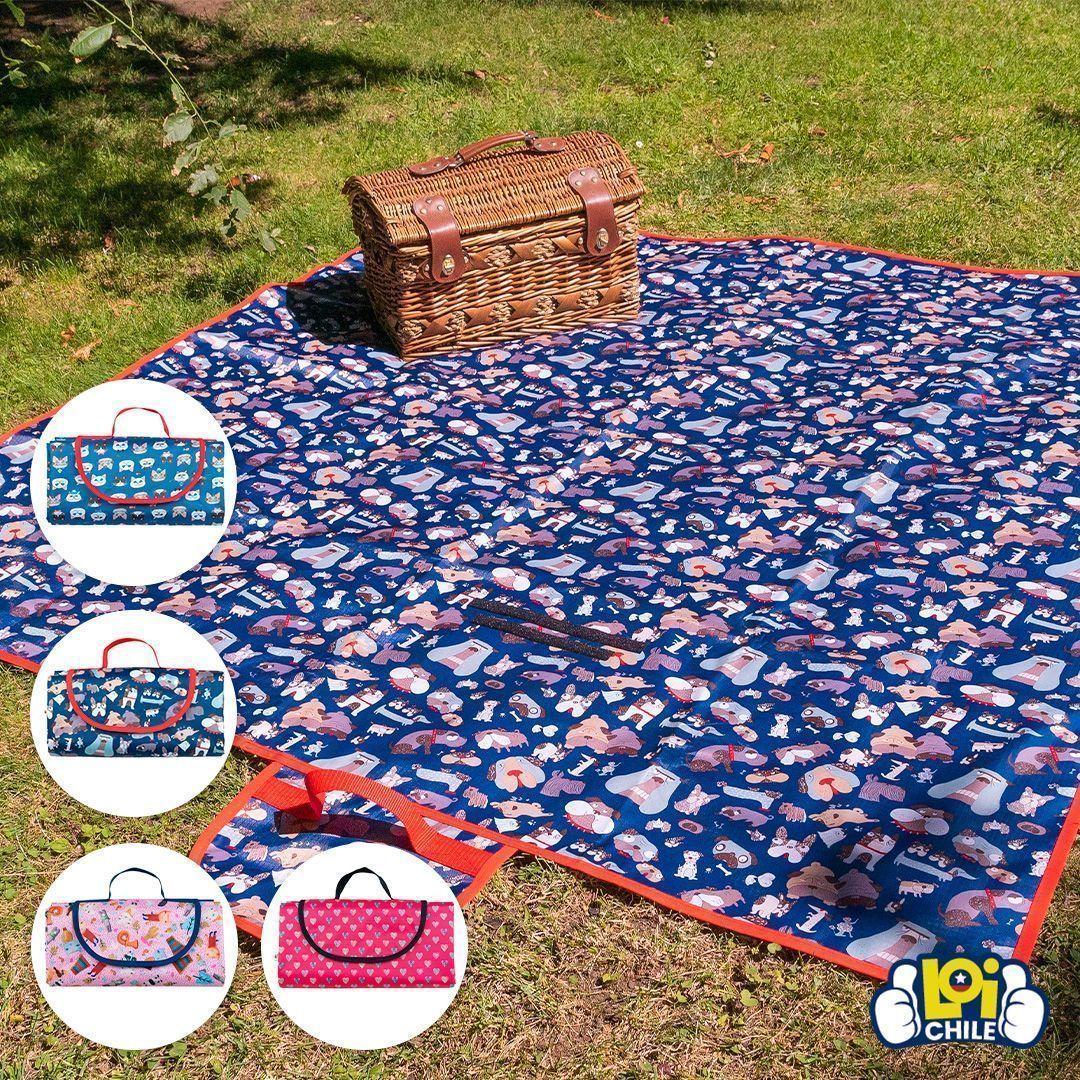Manta para Picnic Impermeable Repelente 1,5m x 1,5m Rosa-7
