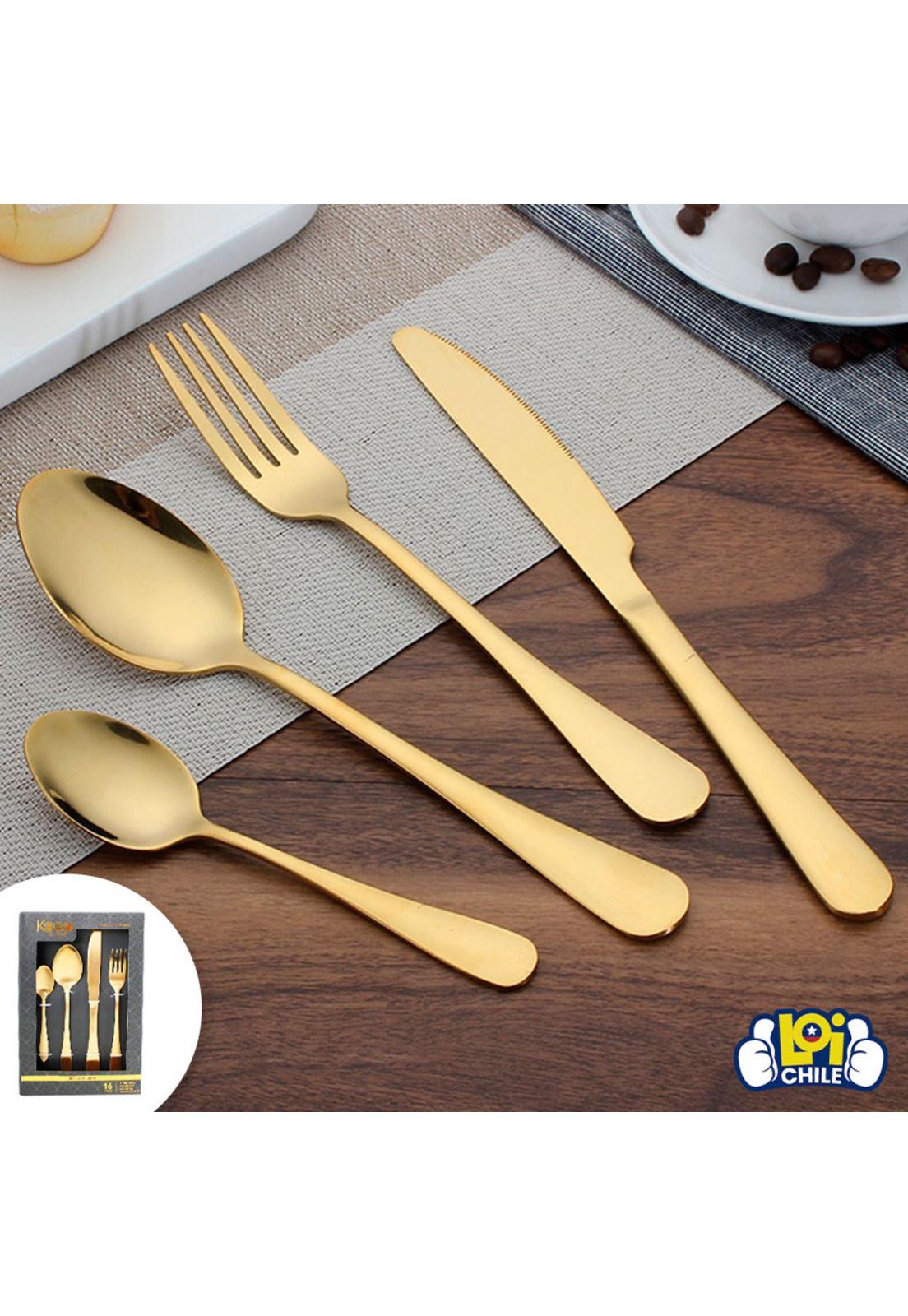 Set de Cubiertos Cuchillería Keep 16 piezas Gold-3