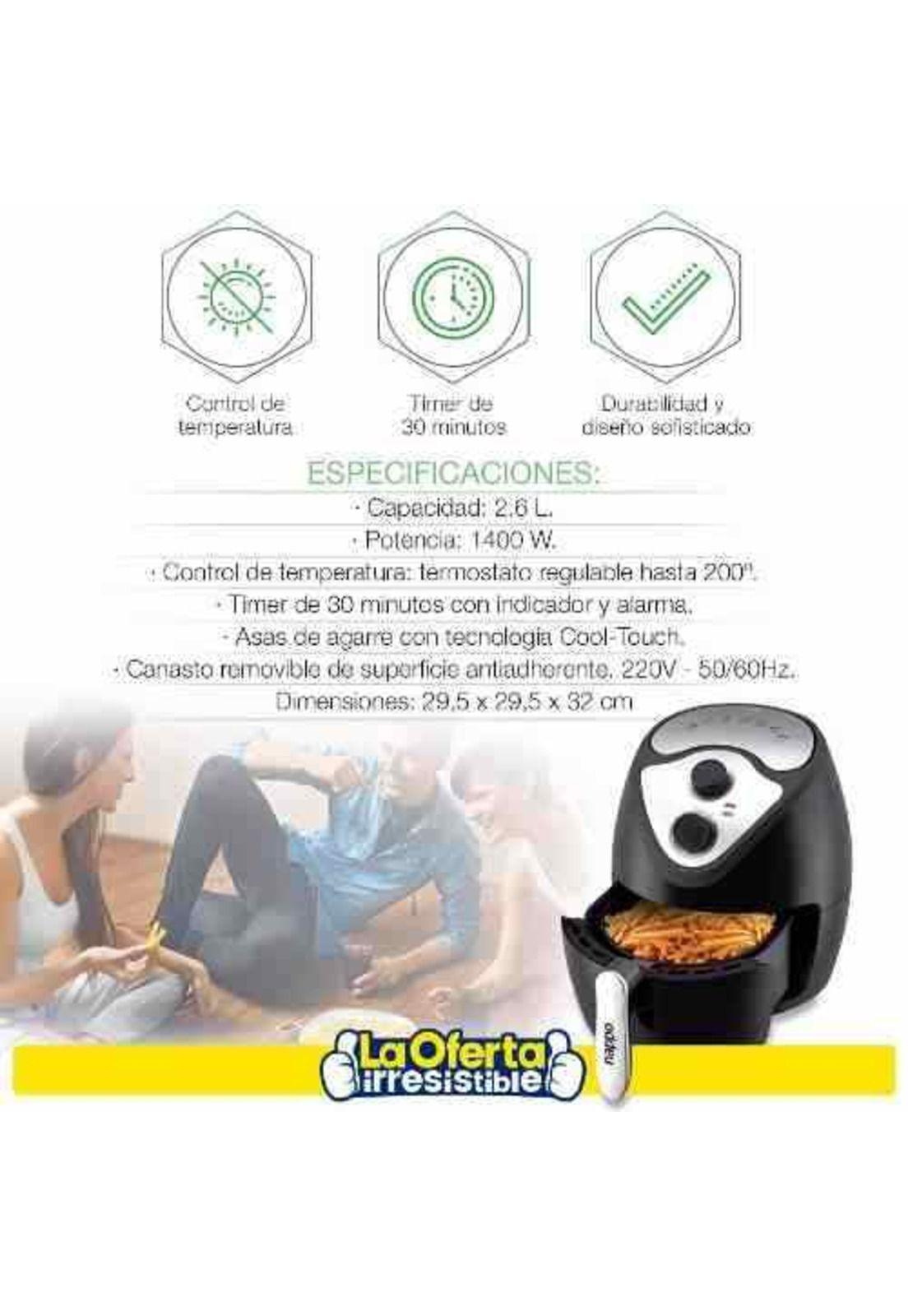 Freidora Sin Aceite Nappo 1400W 2.6L-3