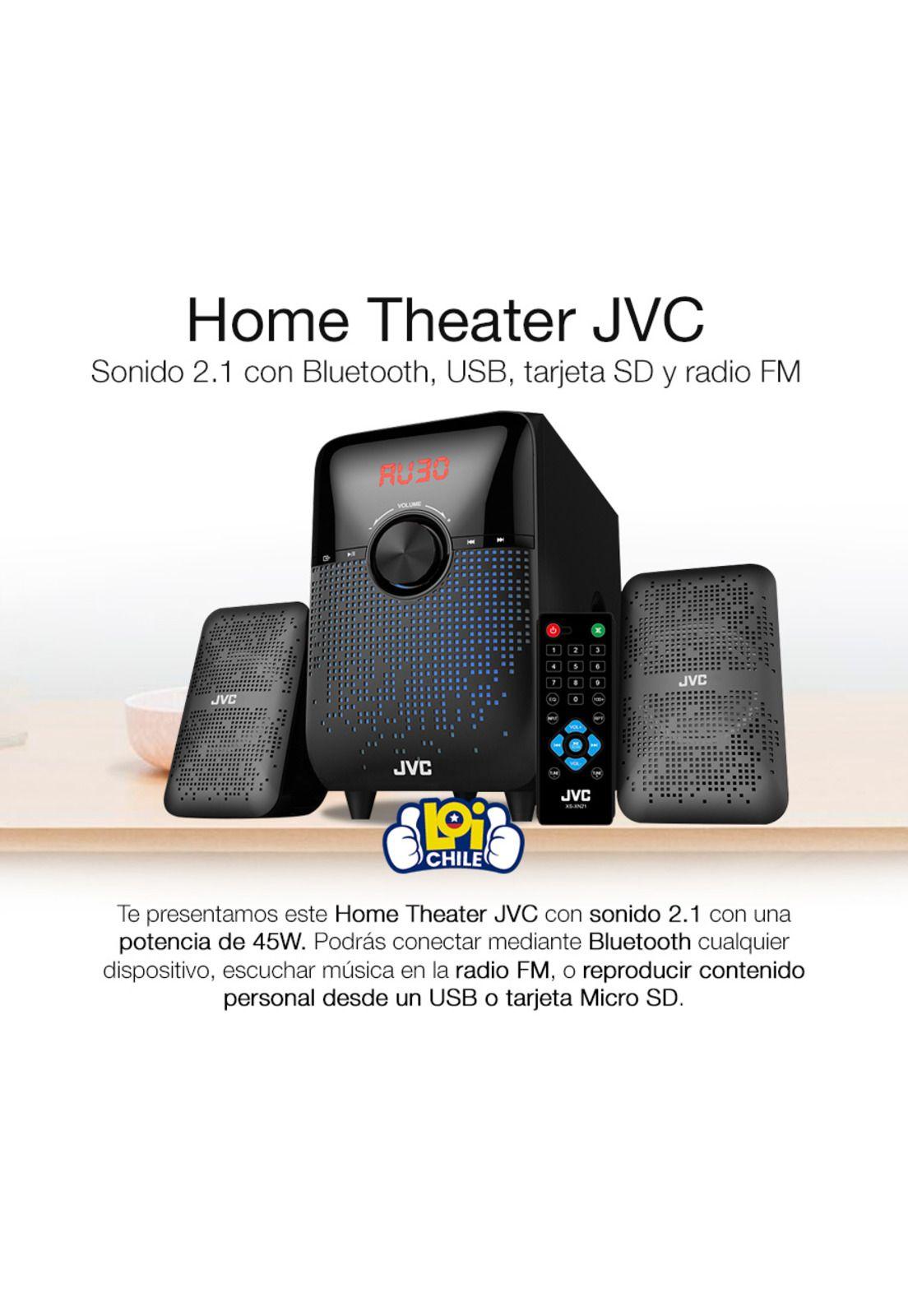 Copia de Home Theater JVC Teatro en Casa Sonido 2,1 45w Bluetooth USB Radio FM-1