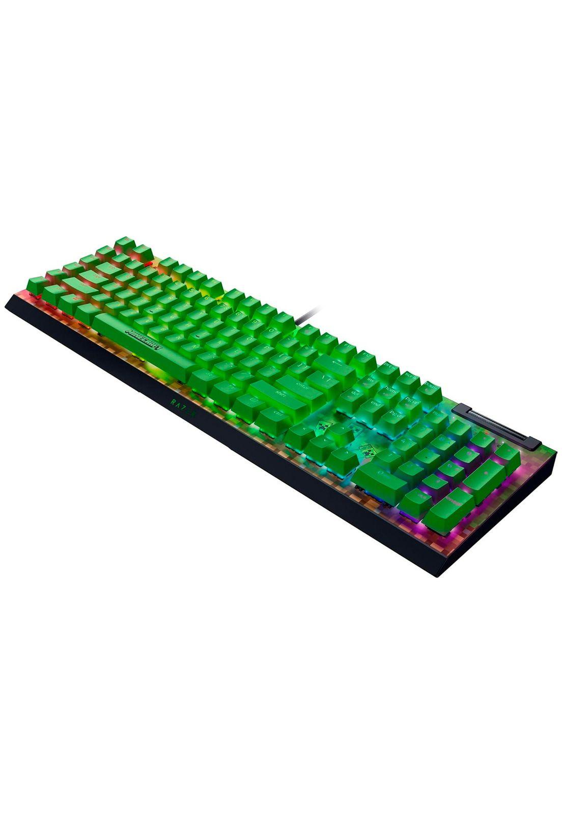 Teclado Gamer Razer Blackwidow V4 X Minecraft Edition Green-2