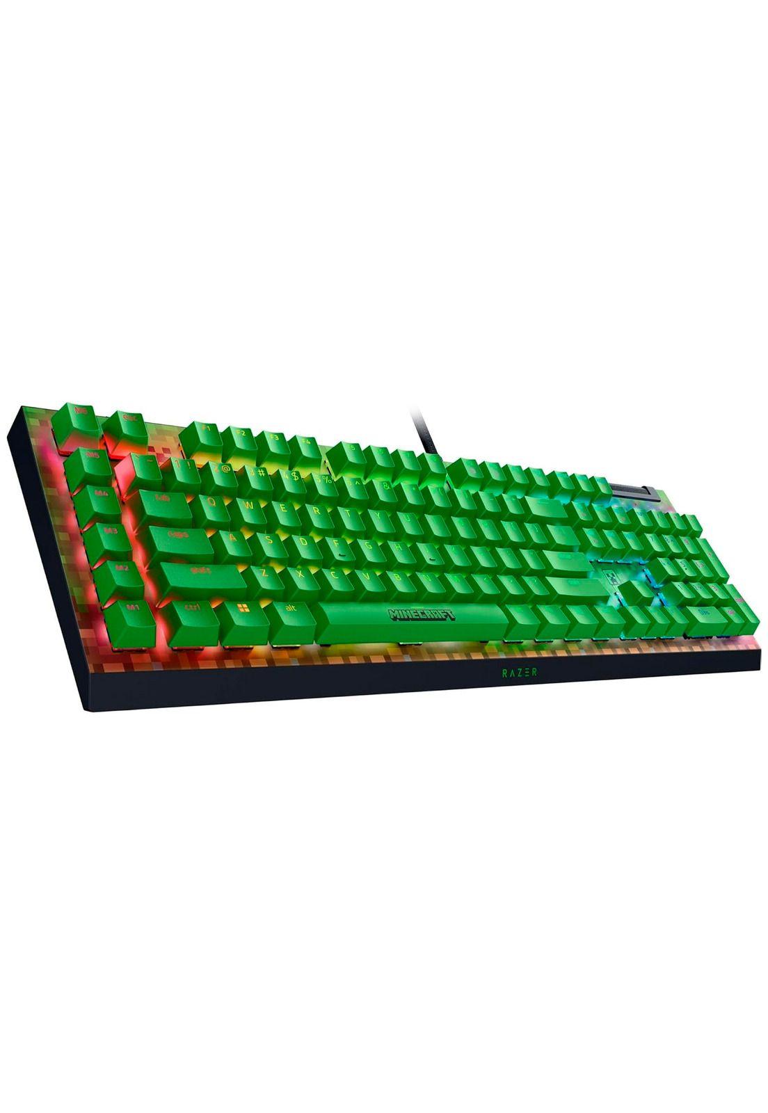 Teclado Gamer Razer Blackwidow V4 X Minecraft Edition Green-3