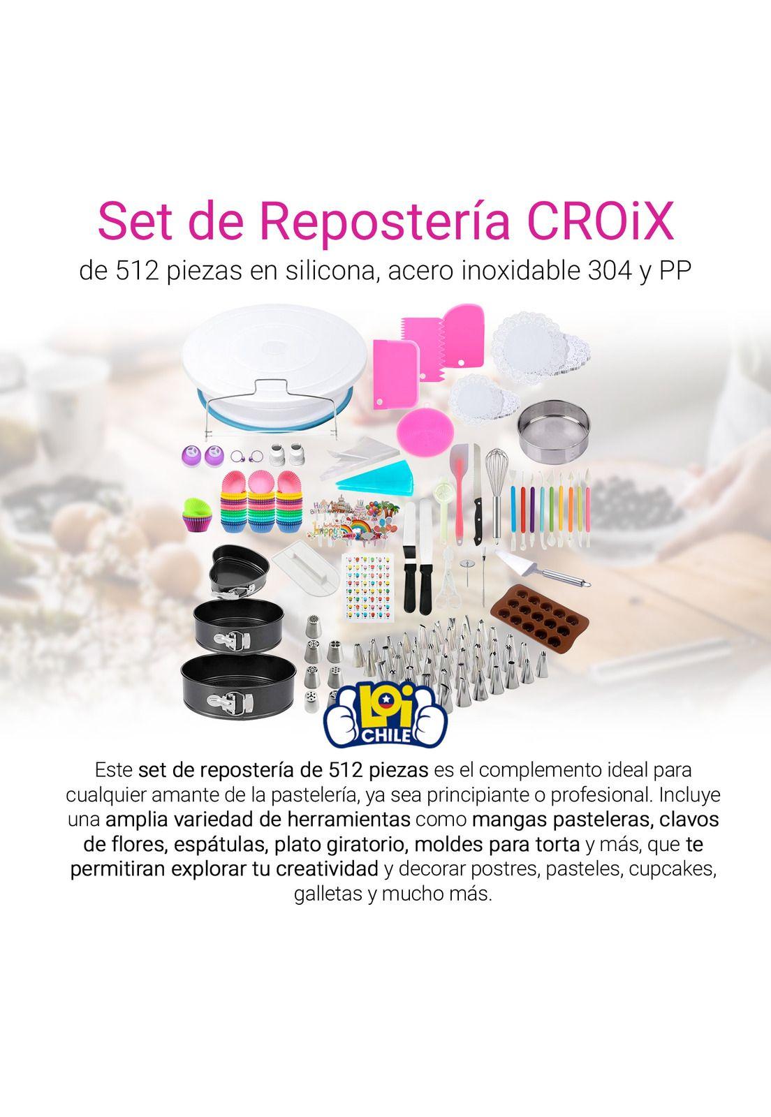 Set de Repostería CROiX 512 Piezas Silicona Acero Inoxidable-8