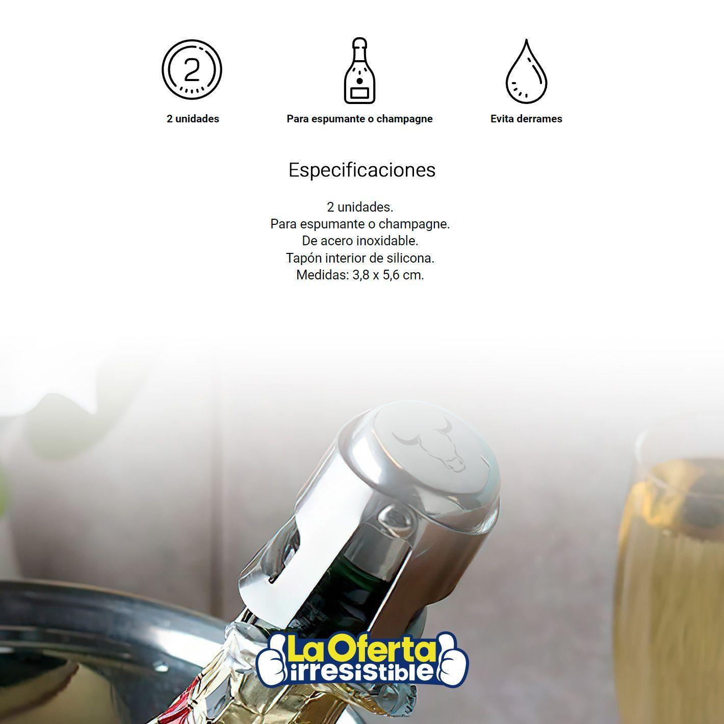 Set de 2 Tapones para Espumante Champagne Wayu-2