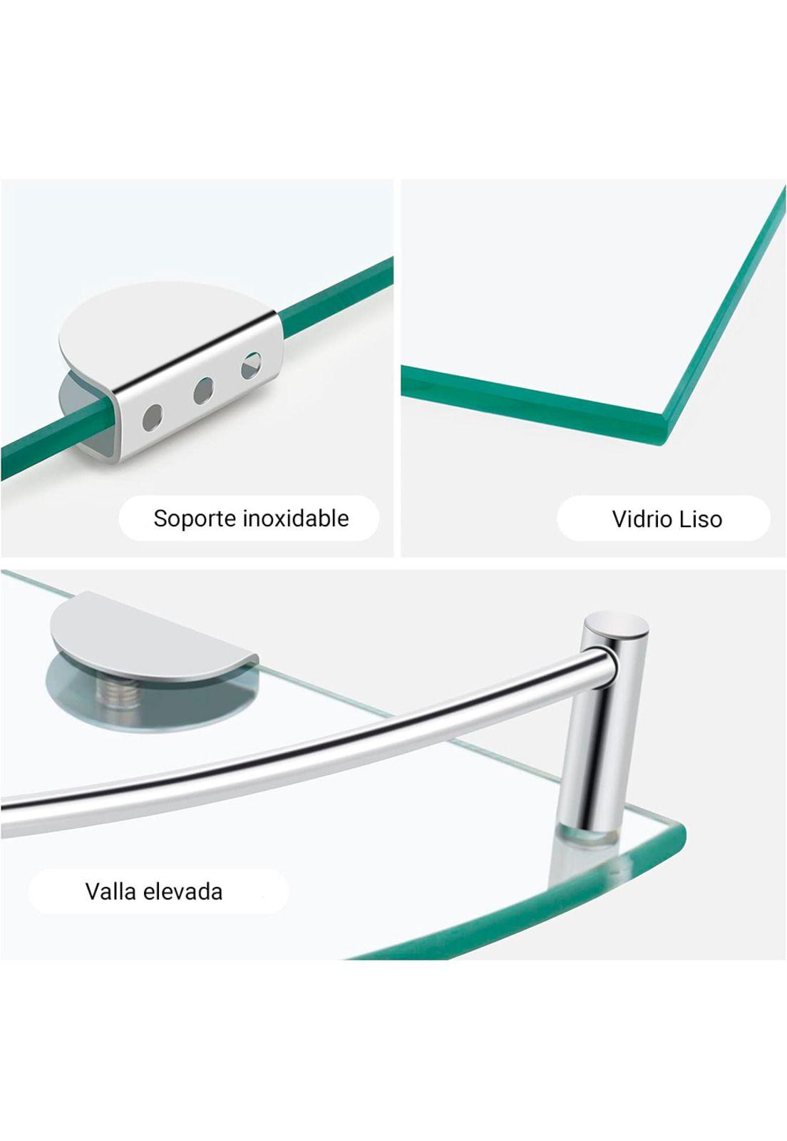 Repisas Esquineras de Vidrio 4 Unidades Para Ducha Baño-3