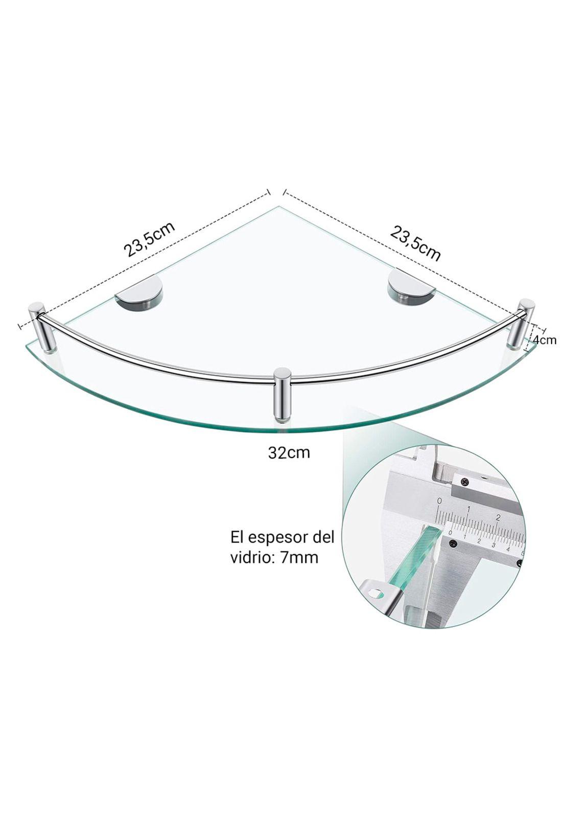 Repisas Esquineras de Vidrio 4 Unidades Para Ducha Baño-4