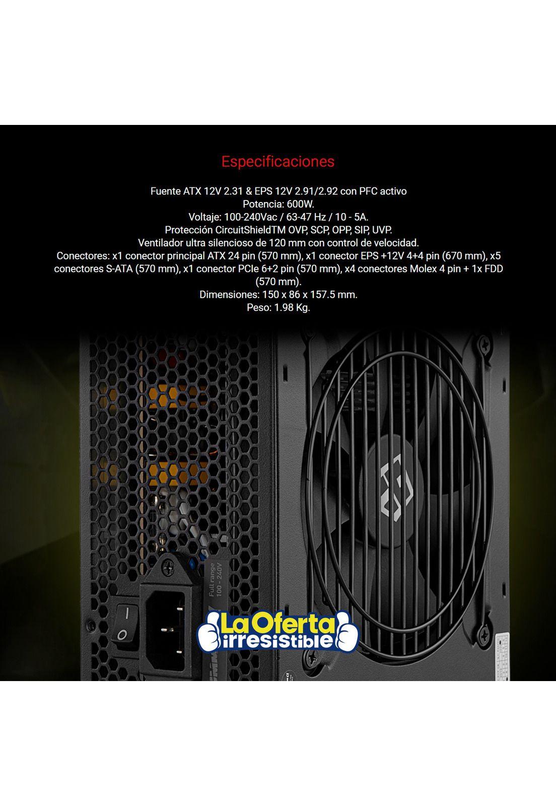 Fuente De Poder Nox Hummer Alpha 600w 80+ Bronze-3