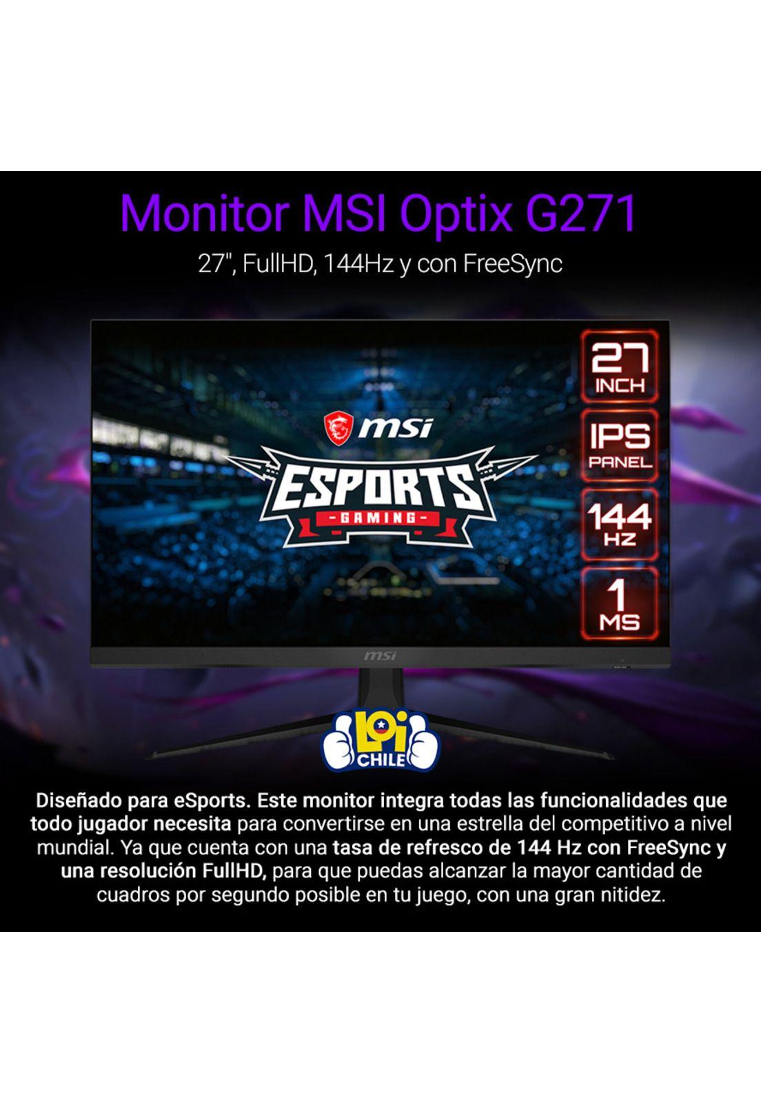 Monitor Gamer MSI Optix G271 144Hz 1Ms 27'-1