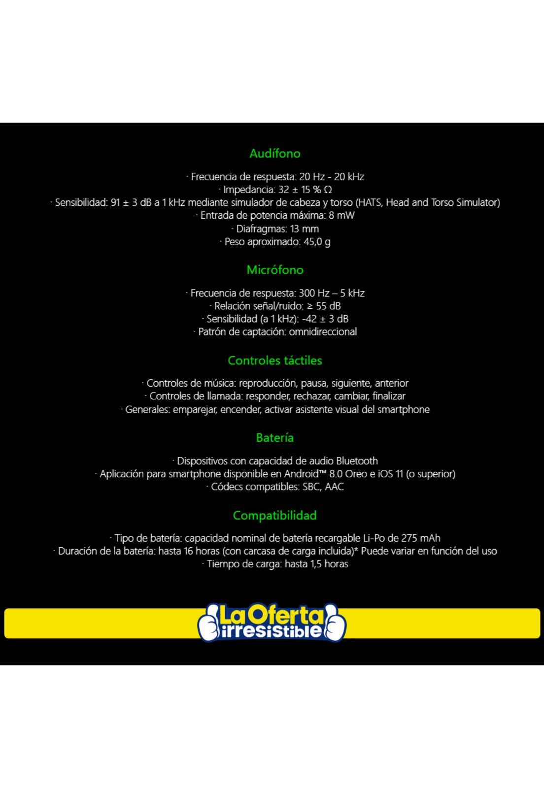 Audífonos Bluetooth Razer Hammerhead True Wireless 5,0-2