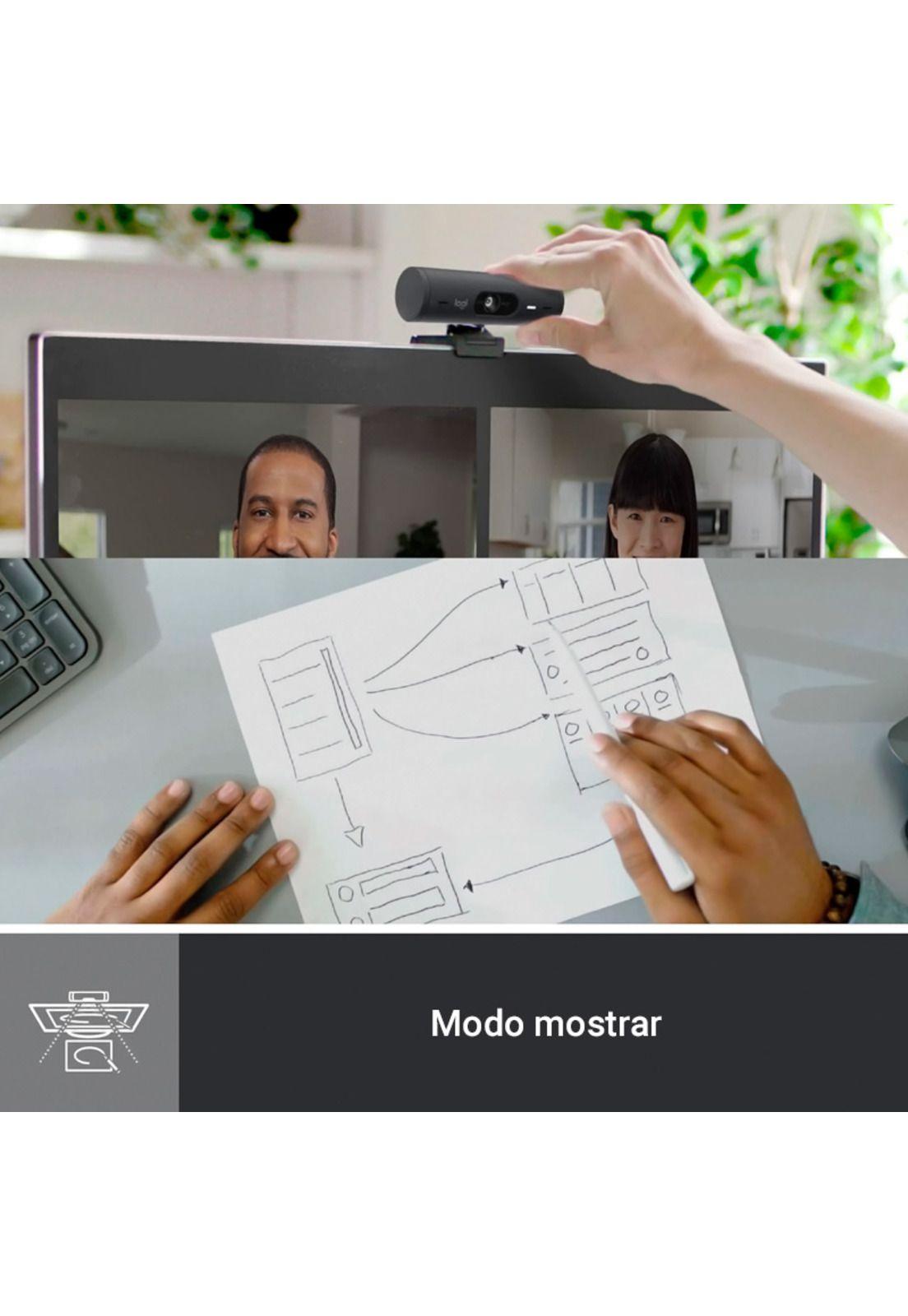 Webcam Logitech Brio 500 Webcam Full HD Negra-8