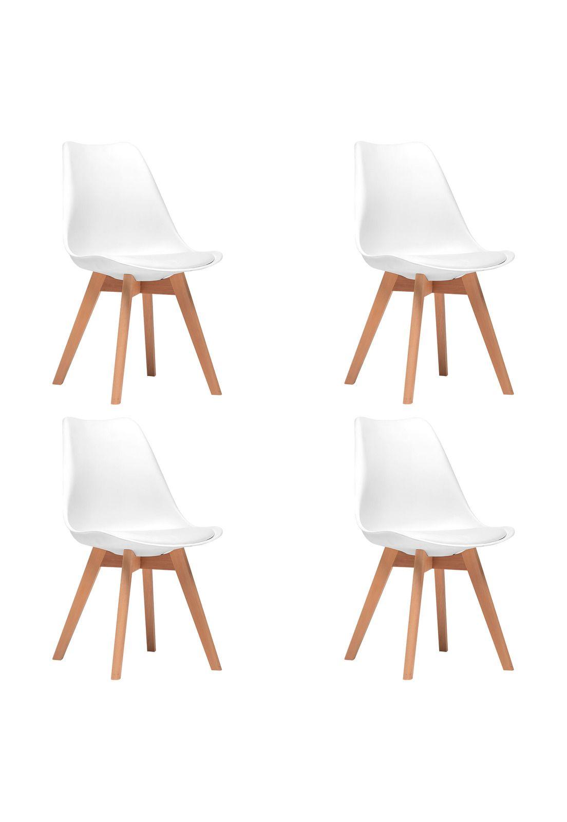 Pack 4 Sillas Eames EMPOLI Tulip Asiento Acolchonado Blanca-0