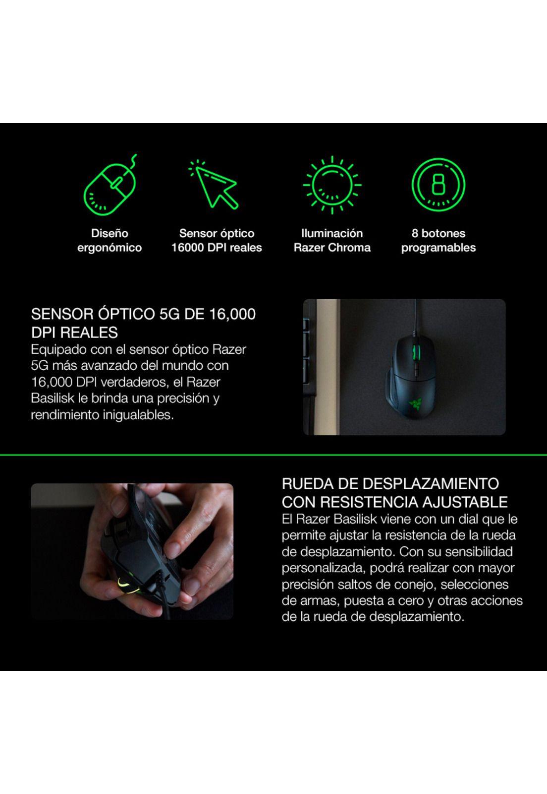 Mouse Gamer Razer Basilik Chroma 8 Botones 16,000 DPI-2