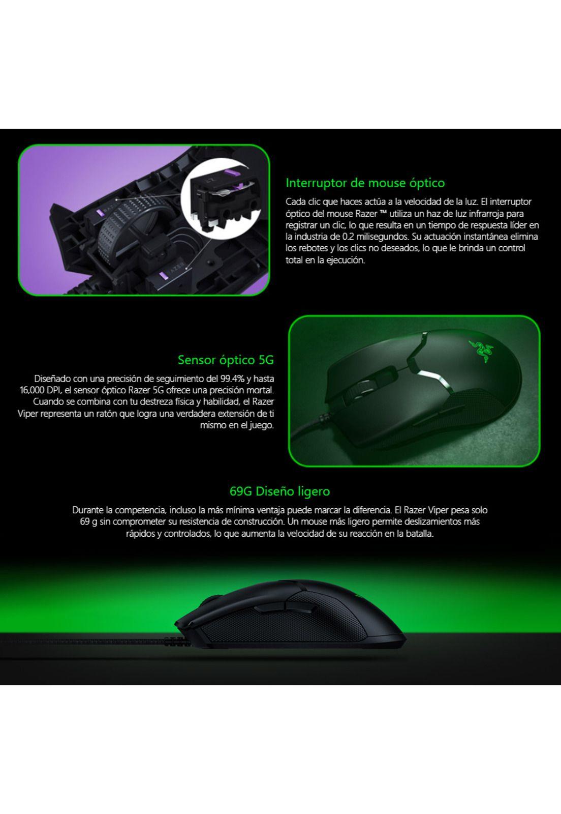 Mouse Gamer Razer Viper Chroma Ambidiestro 16,000 DPI-2