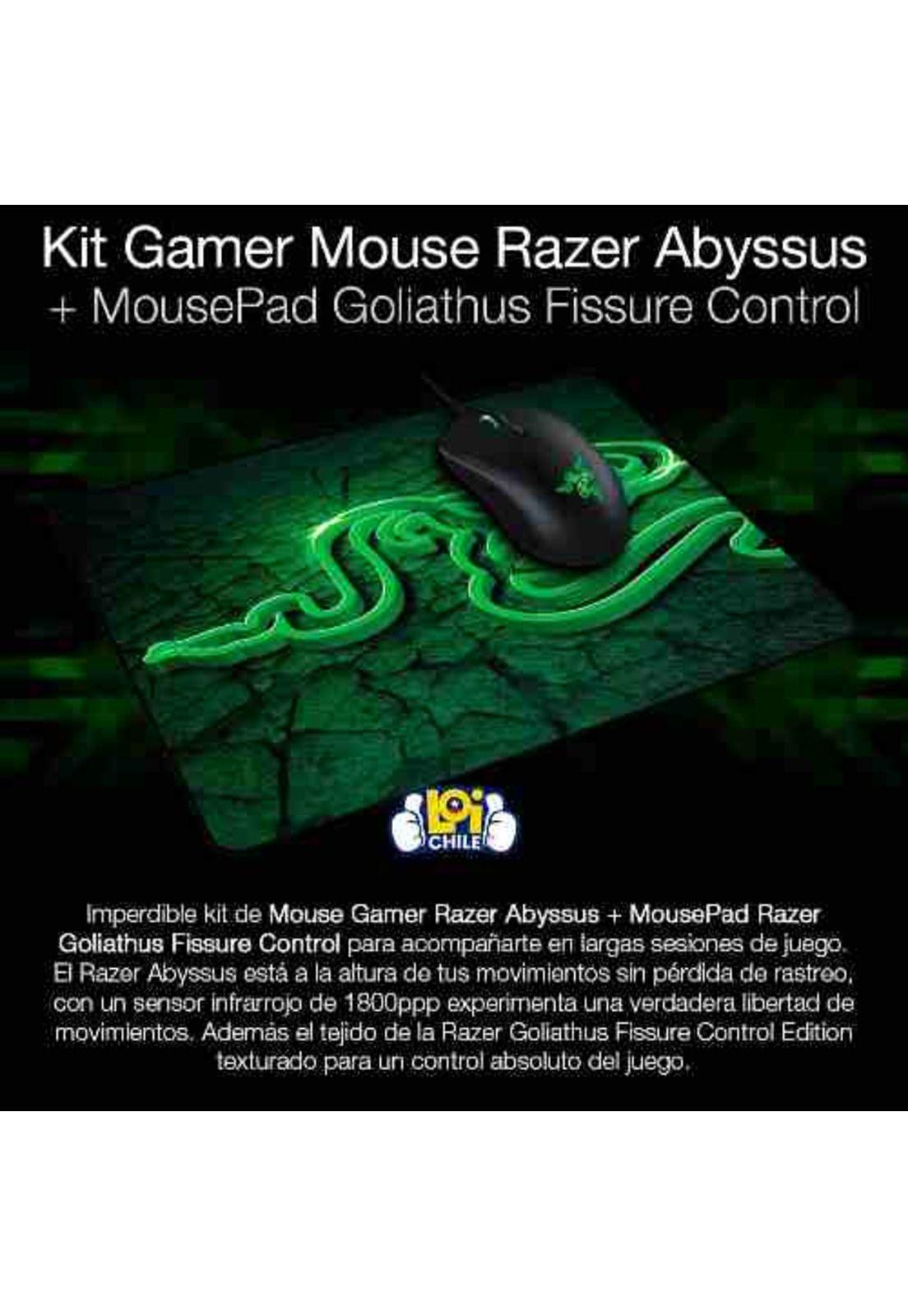 Mouse Gamer Razer Abyssus + Pad Mouse Fissure Loi Chile-1