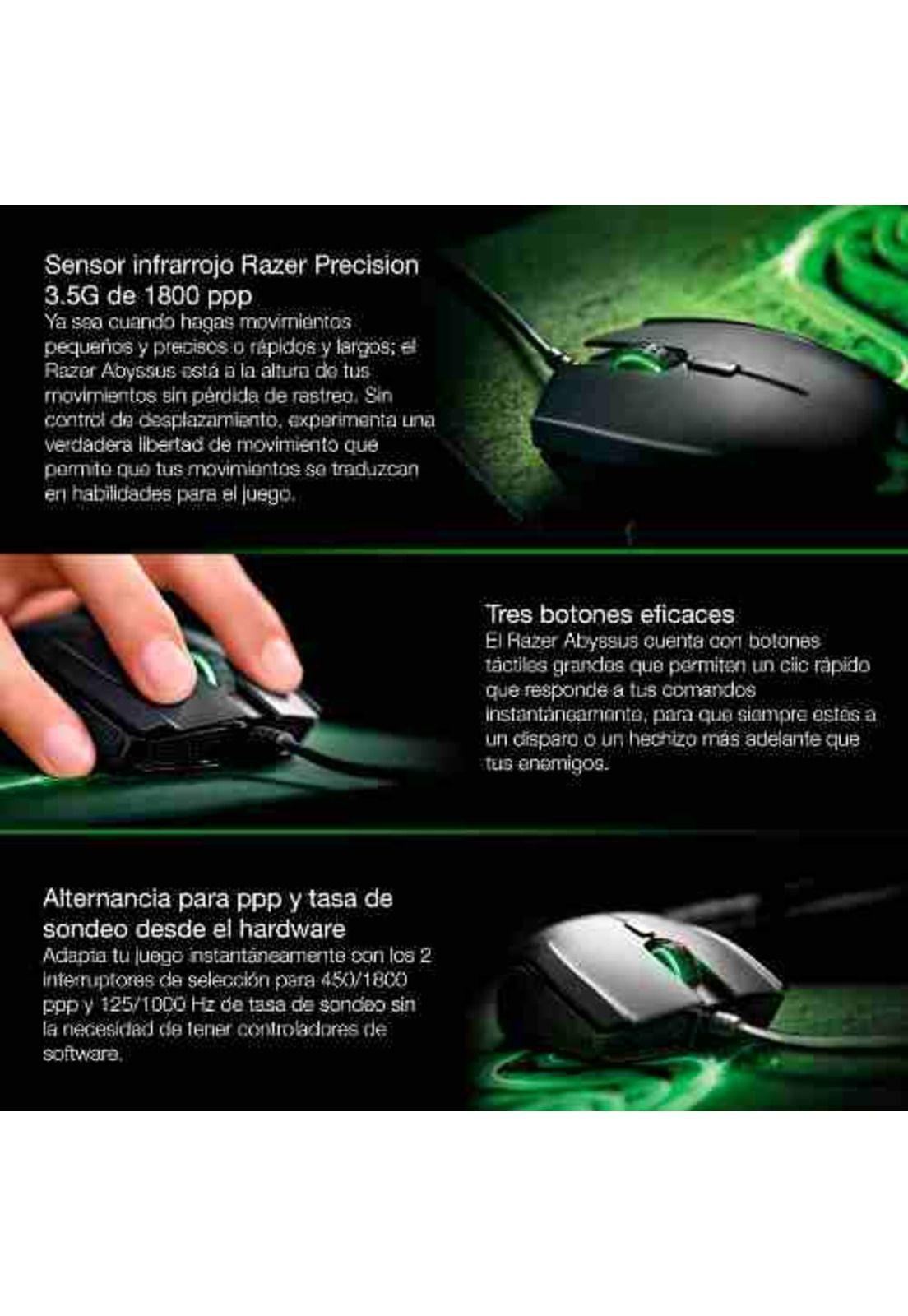 Mouse Gamer Razer Abyssus + Pad Mouse Fissure Loi Chile-2