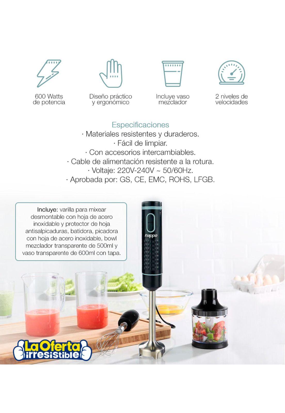 Batidora de Inmersión Minipimer 5 en 1 600w Nappo Loi Chile-2