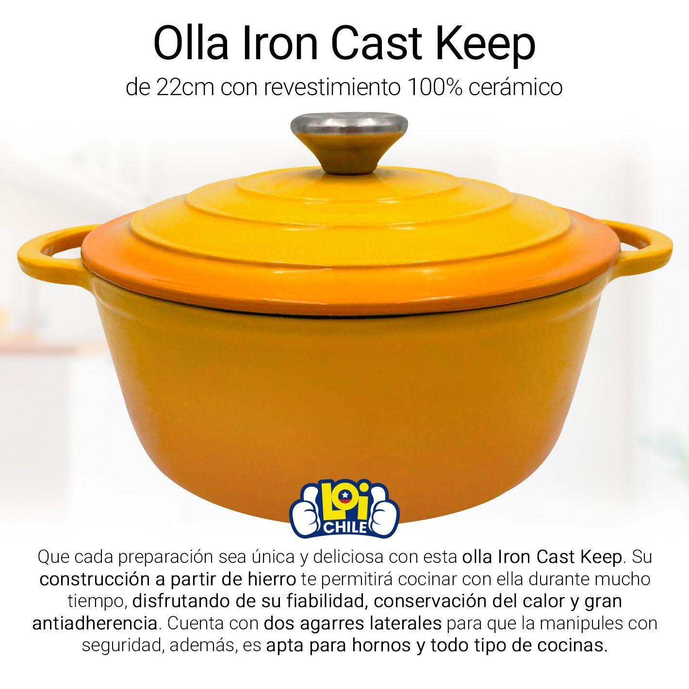Olla Antiadherente con Tapa Hierro Fundido 22cm Keep Cocina-1