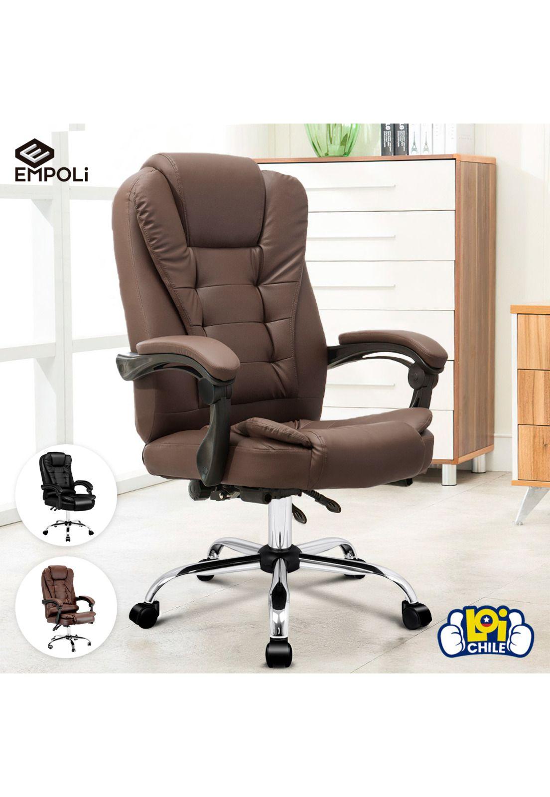 Silla de Oficina Empoli Reclinable Altura Ajustable Marrón-3
