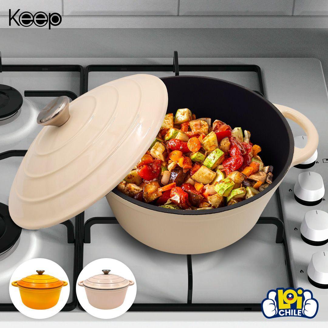 Olla Antiadherente con Tapa Hierro Fundido 26cm Keep-3