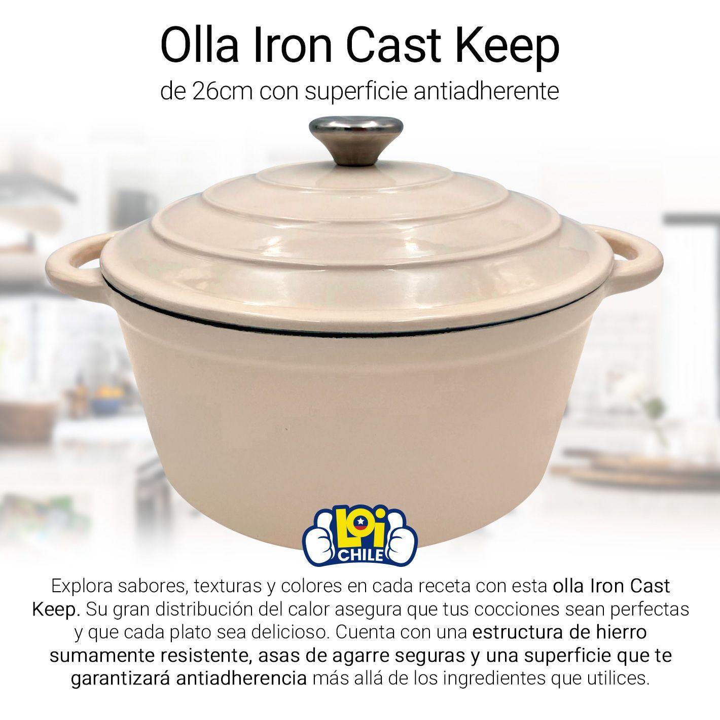 Olla Antiadherente con Tapa Hierro Fundido 26cm Keep-1