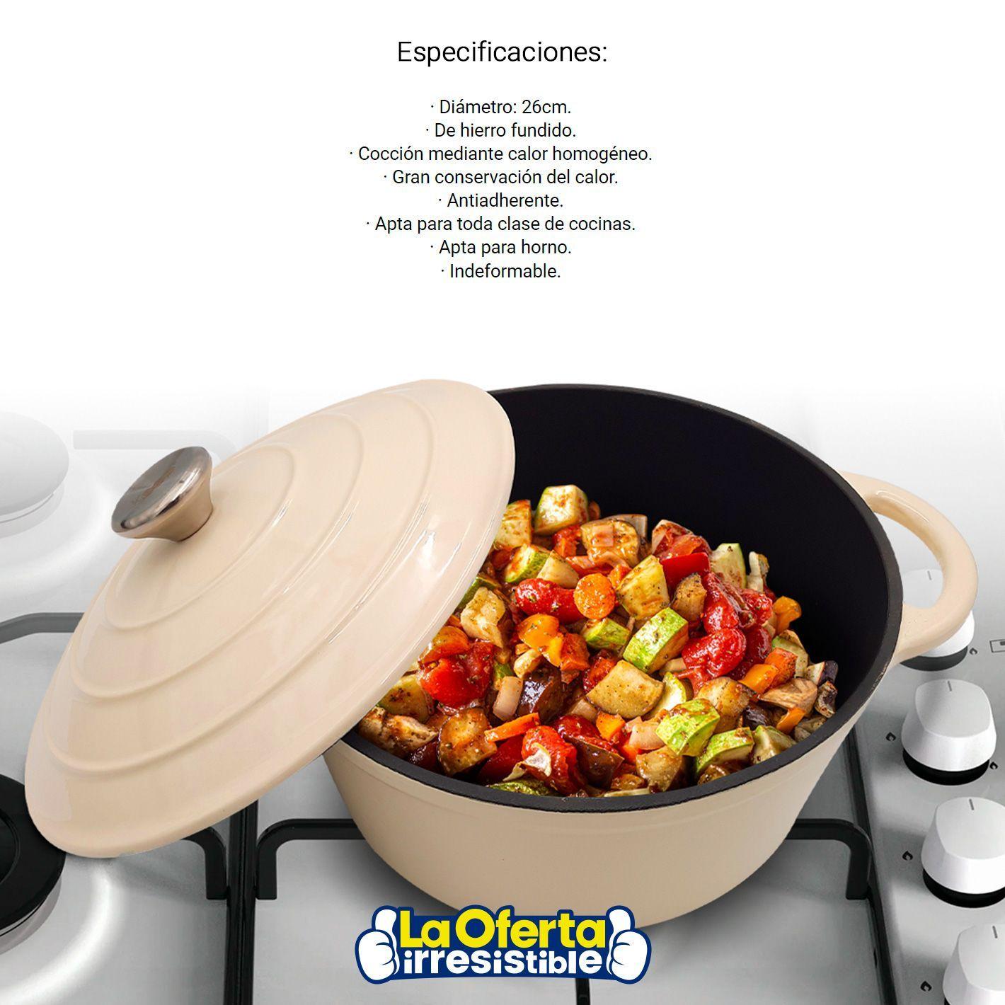 Olla Antiadherente con Tapa Hierro Fundido 26cm Keep-2